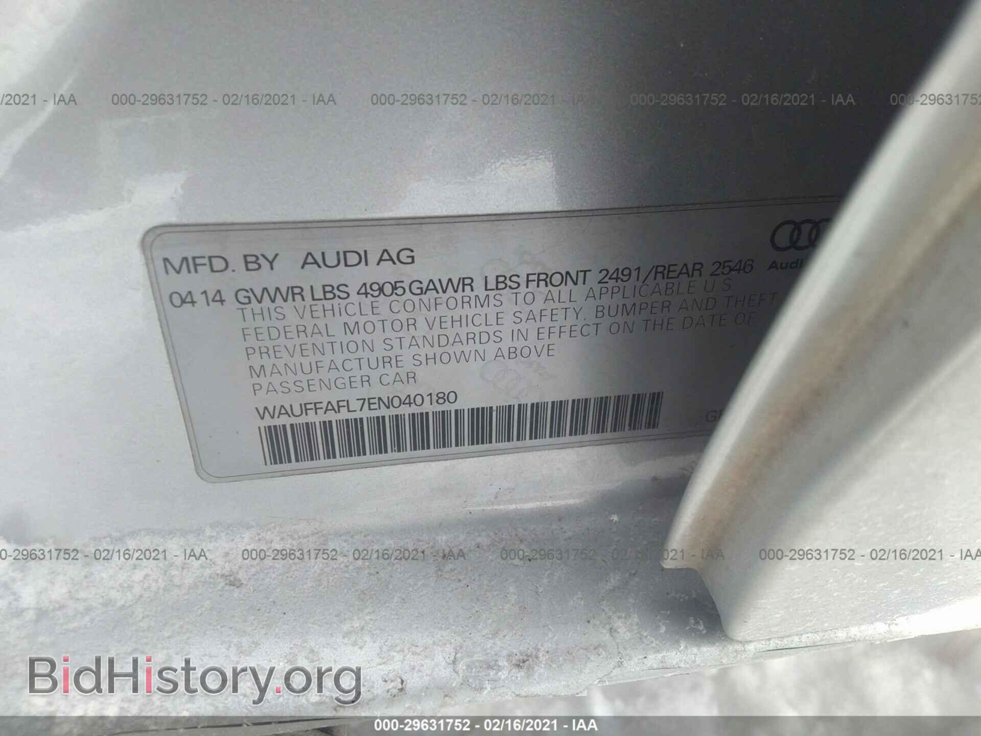 2014 AUDI A4 - VIN: WAUFFAFL7EN040180 - Photo 9