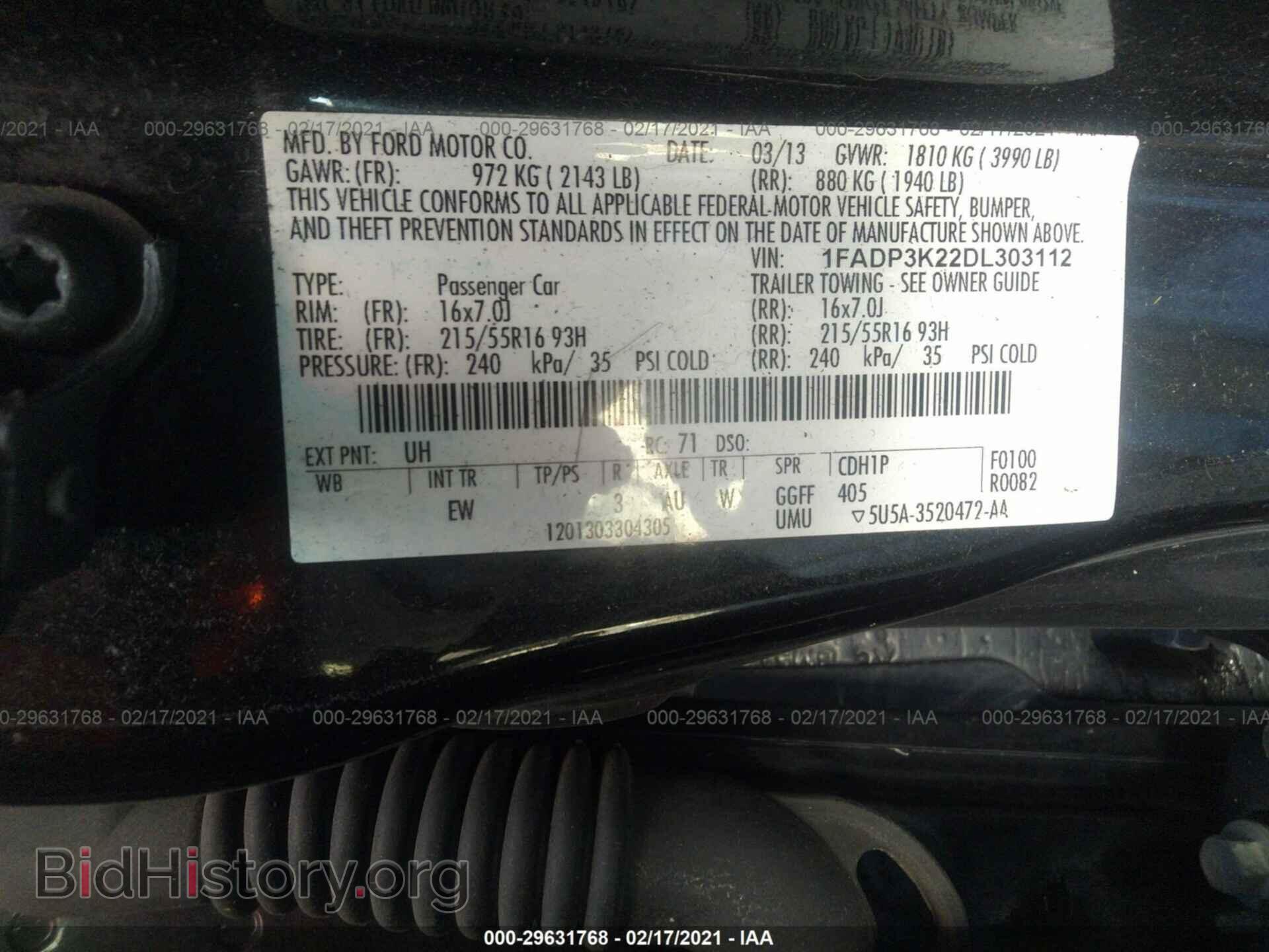 2013 FORD FOCUS - VIN: 1FADP3K22DL303112 - Photo 9