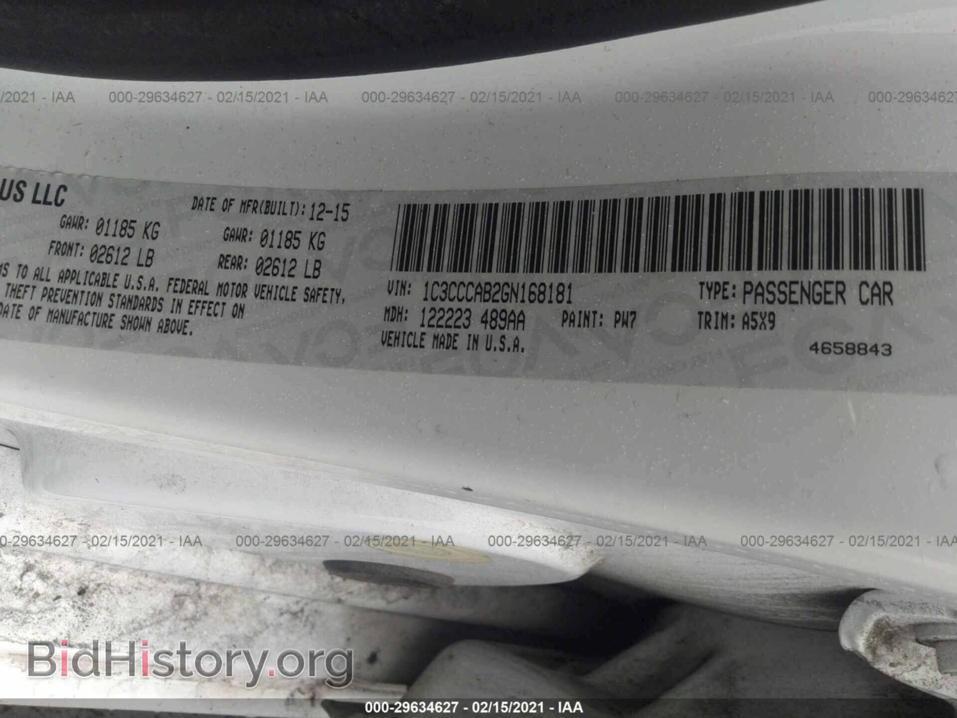 2016 CHRYSLER 200 - VIN: 1C3CCCAB2GN168181 - Фото 9