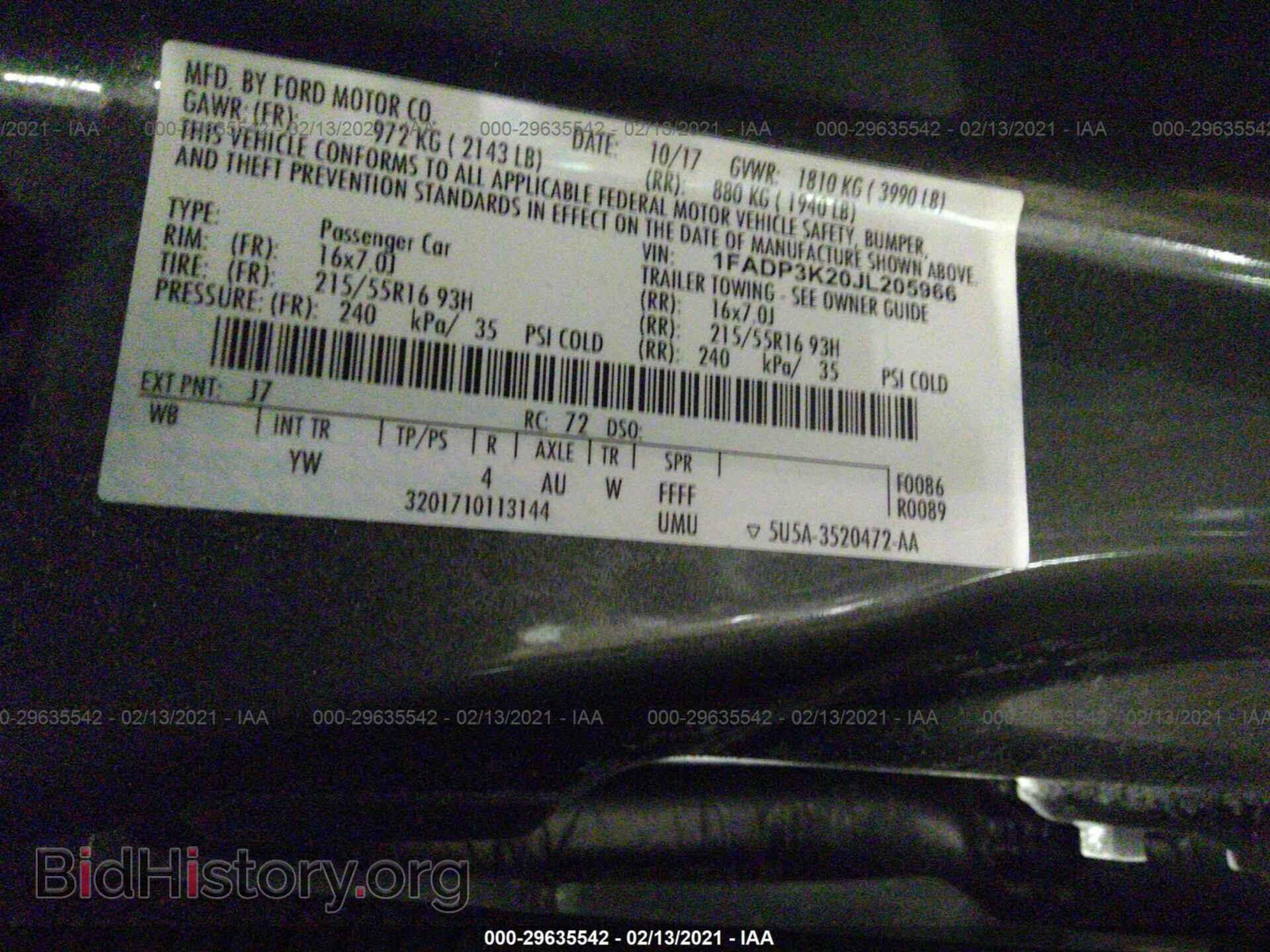 2018 FORD FOCUS - VIN: 1FADP3K20JL205966 - Фото 9