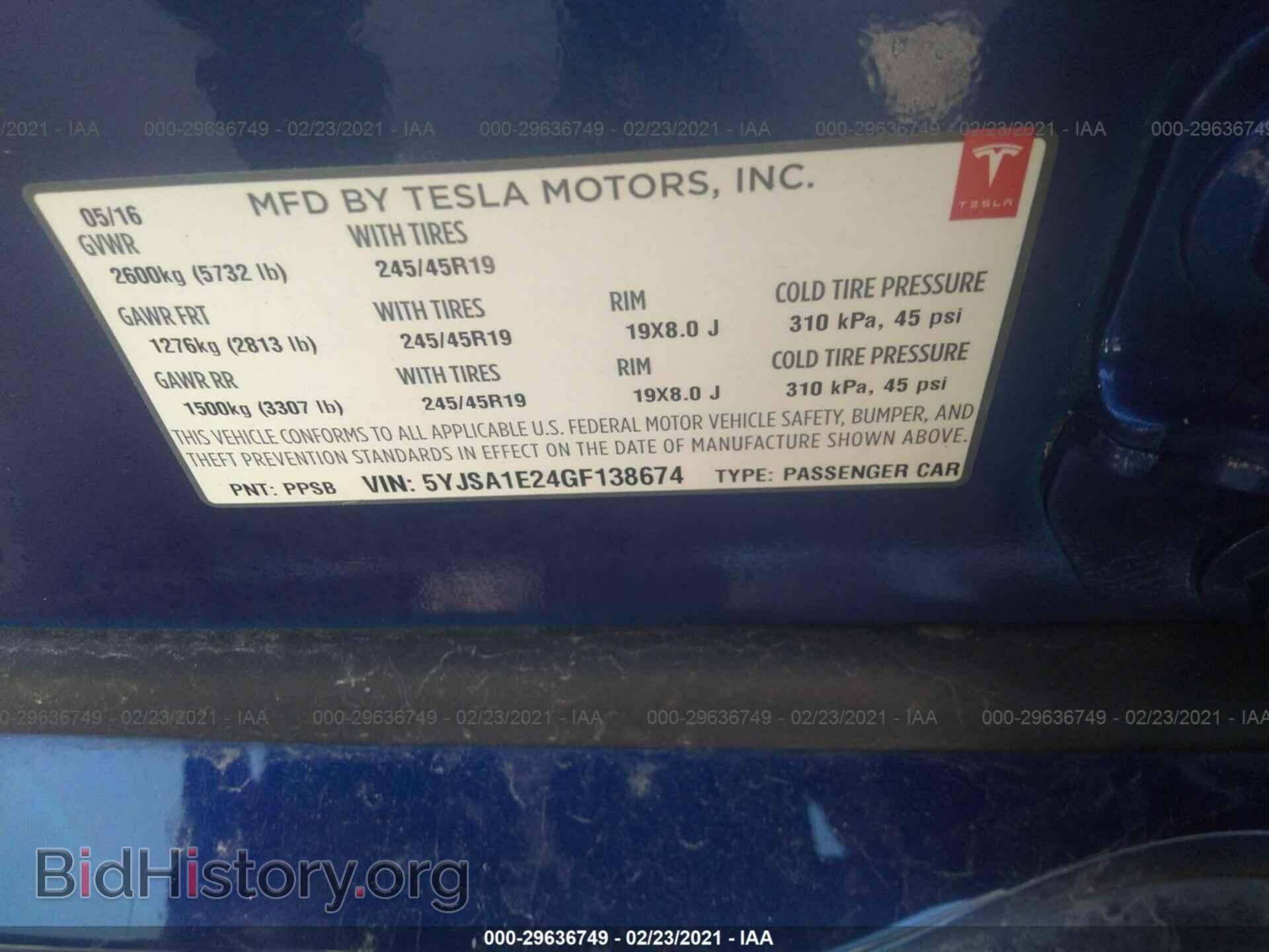 2016 TESLA MODEL S - VIN: 5YJSA1E24GF138674 - Photo 9