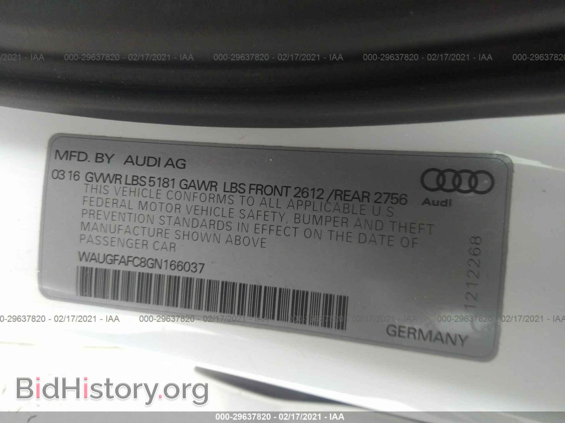 2016 AUDI A6 - VIN: WAUGFAFC8GN166037 - Photo 9