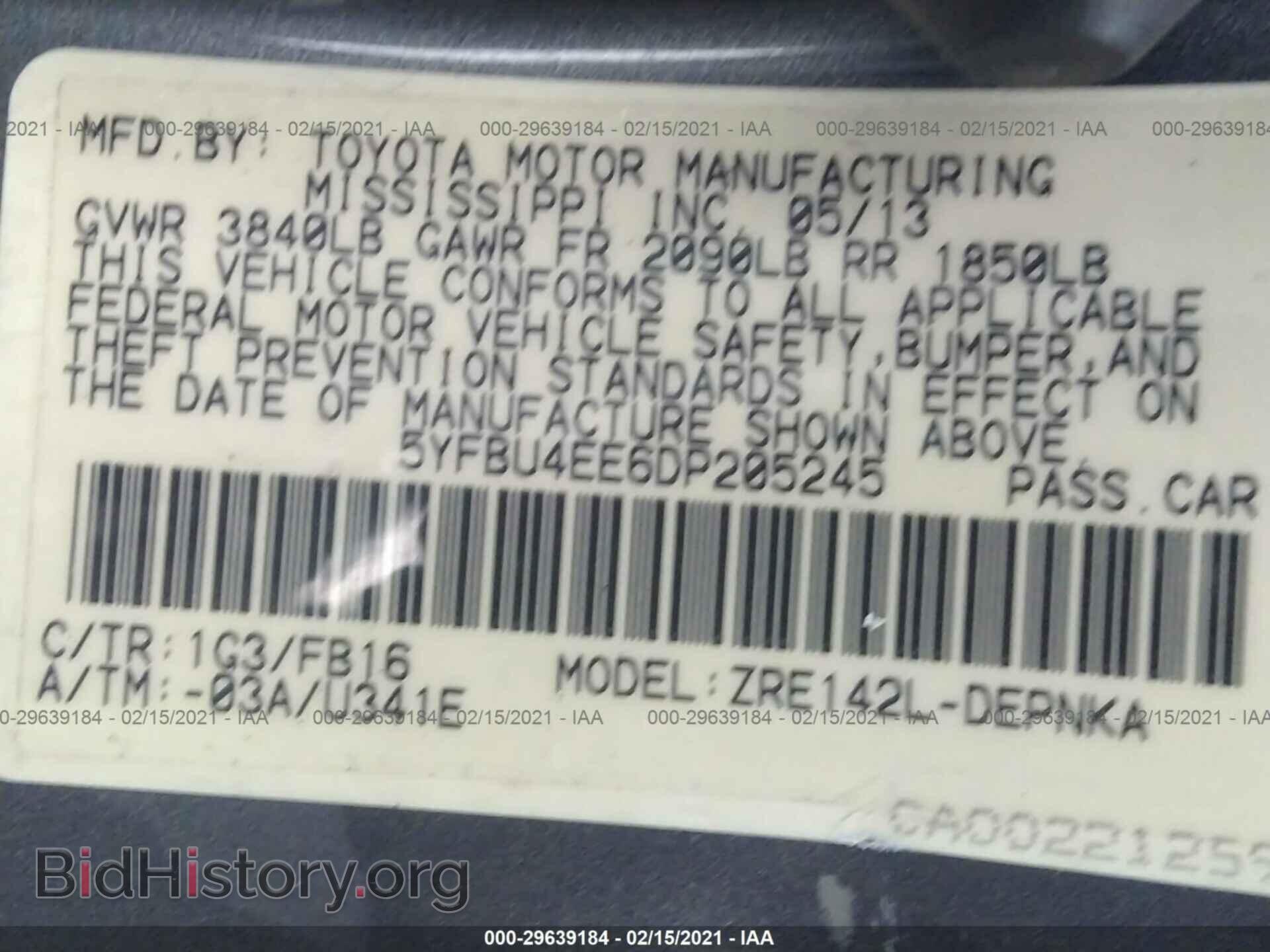 2013 TOYOTA COROLLA - VIN: 5YFBU4EE6DP205245 - Фото 9