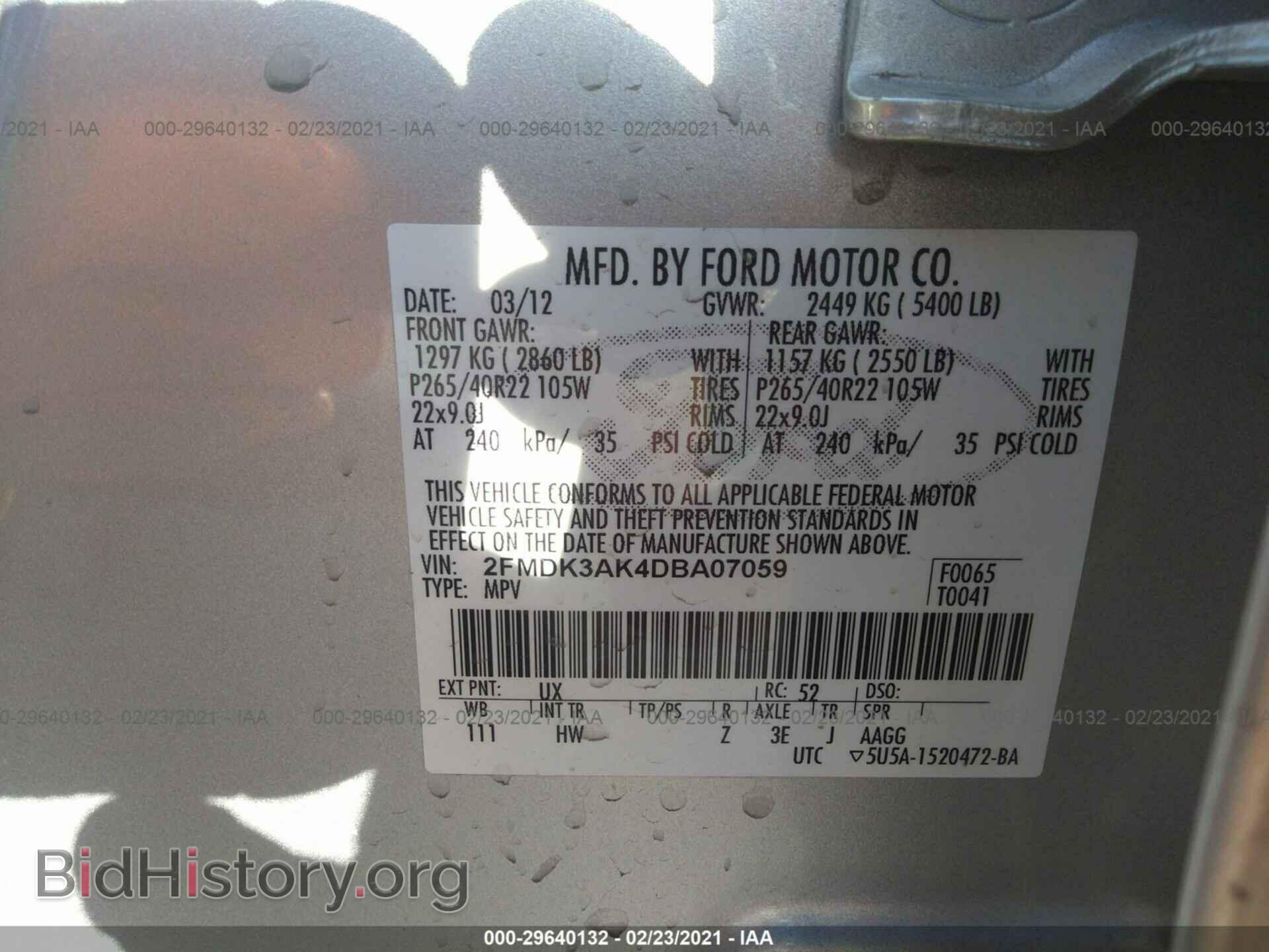 2013 FORD EDGE - VIN: 2FMDK3AK4DBA07059 - Photo 9