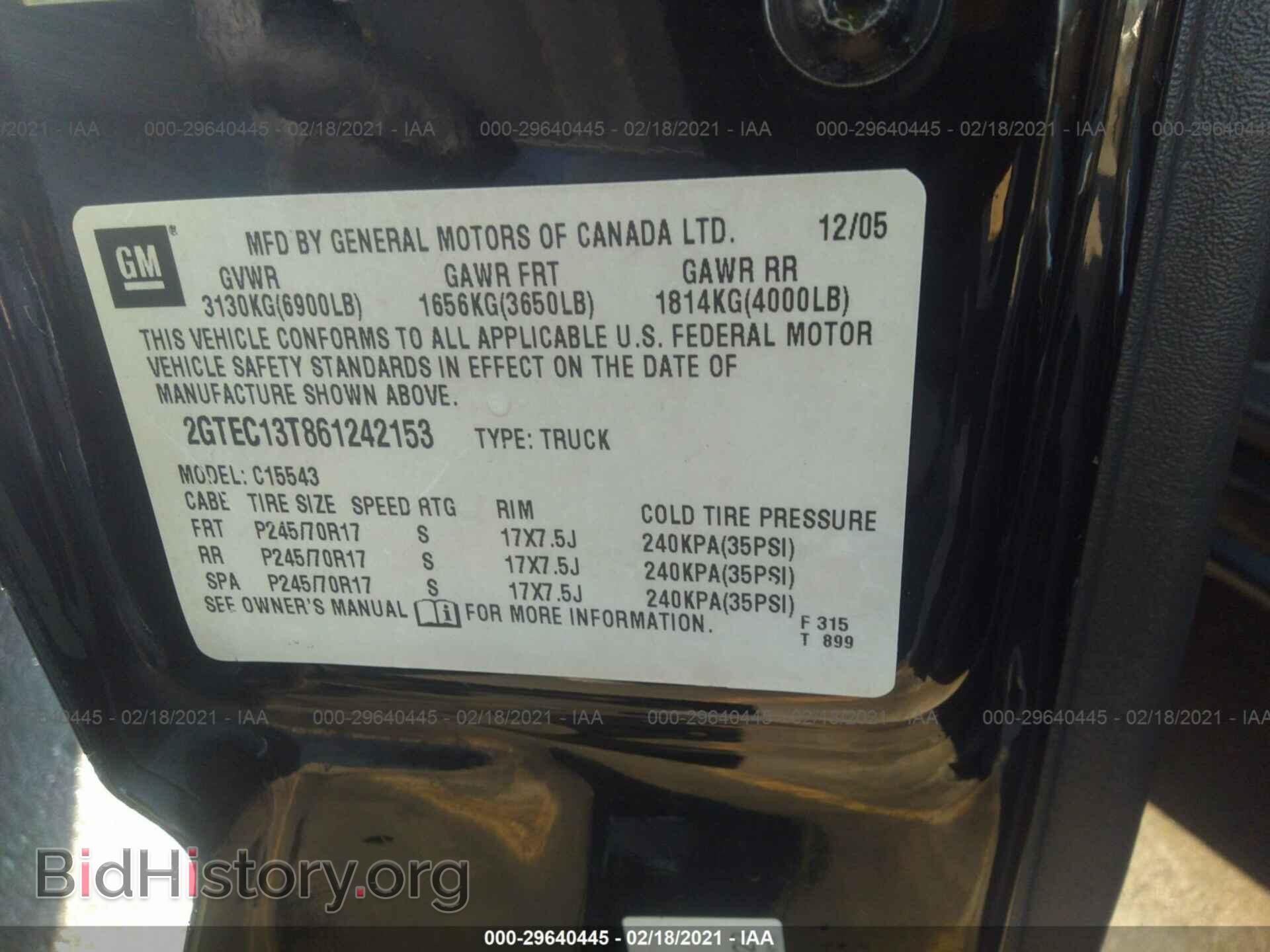 2006 GMC SIERRA 1500 - VIN: 2GTEC13T861242153 - Фото 9