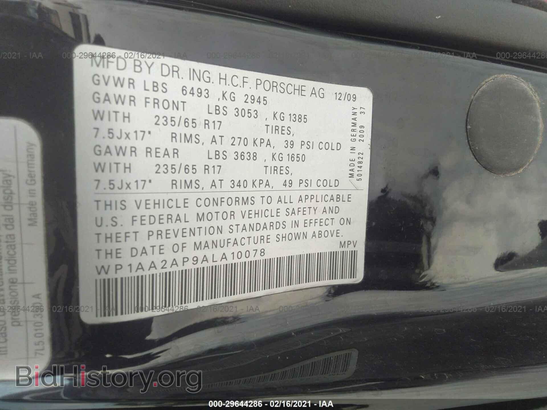 2010 PORSCHE CAYENNE - VIN: WP1AA2AP9ALA10078 - Фото 9