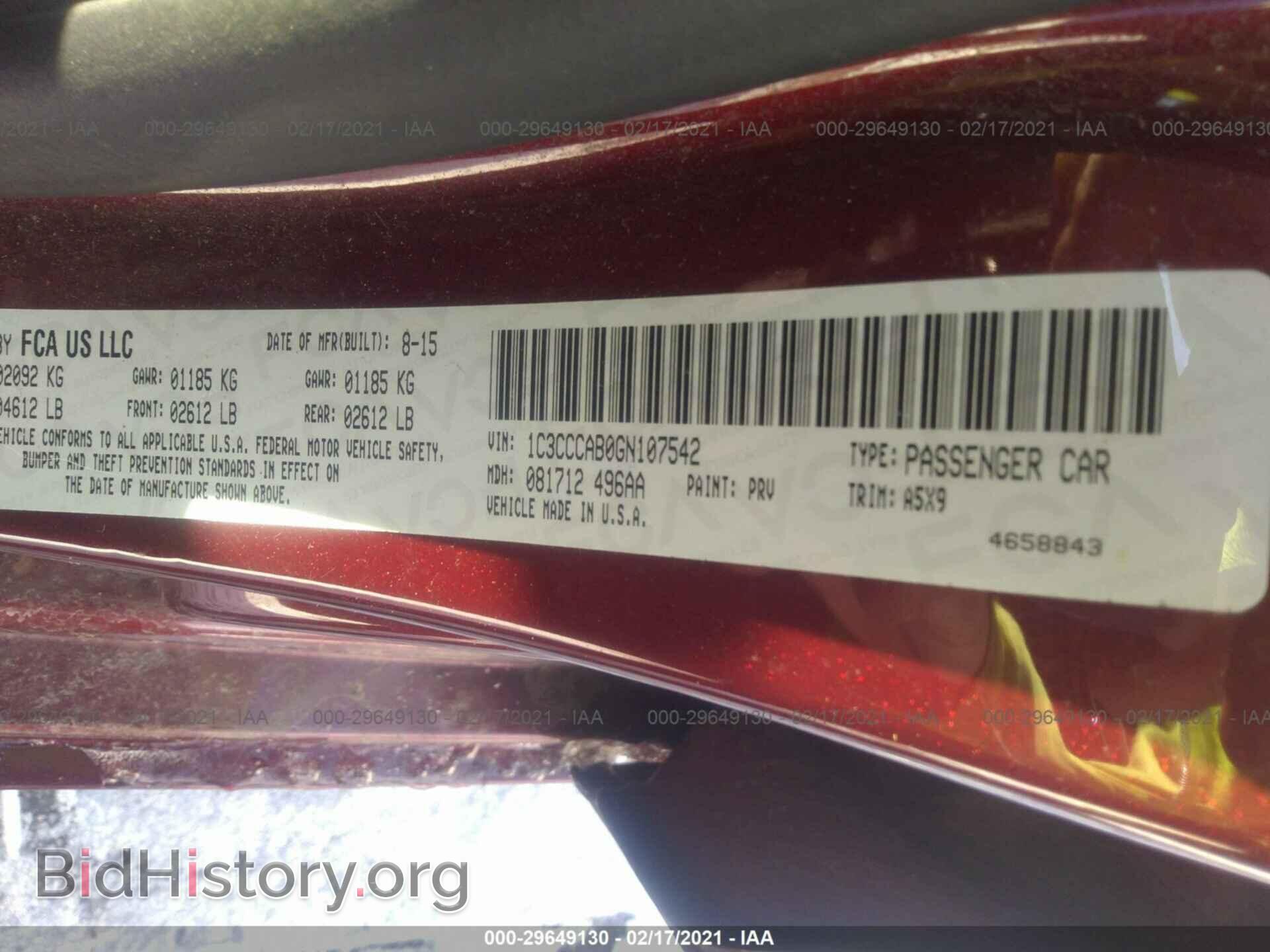 2016 CHRYSLER 200 - VIN: 1C3CCCAB0GN107542 - Photo 9