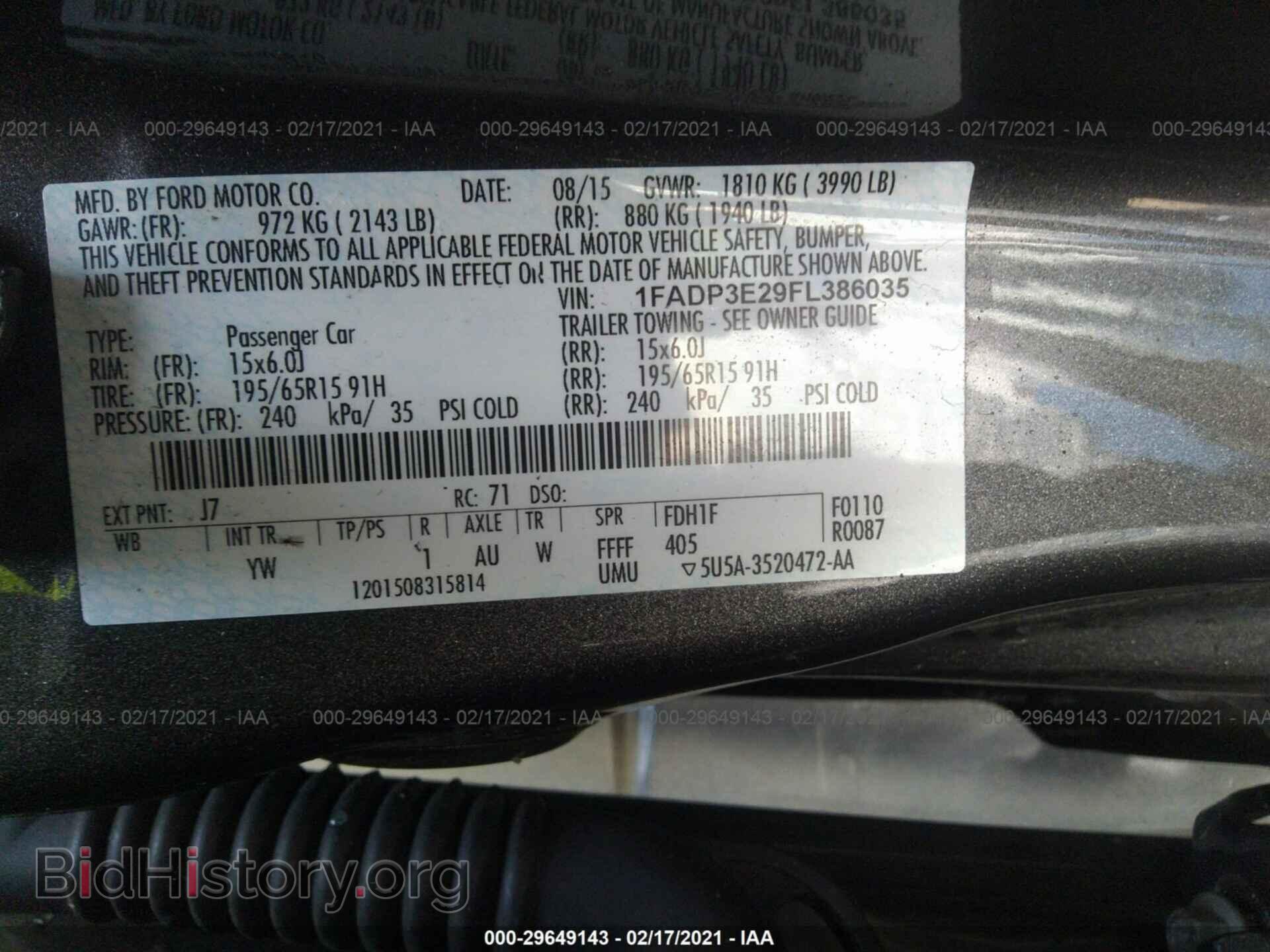 2015 FORD FOCUS - VIN: 1FADP3E29FL386035 - Фото 9