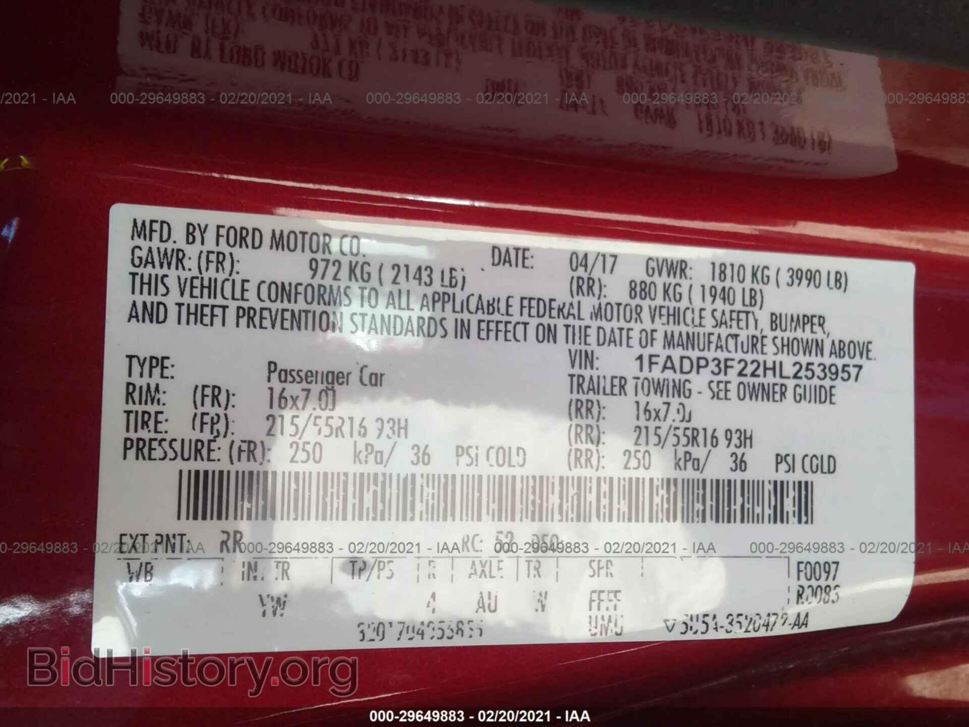 2017 FORD FOCUS - VIN: 1FADP3F22HL253957 - Фото 9
