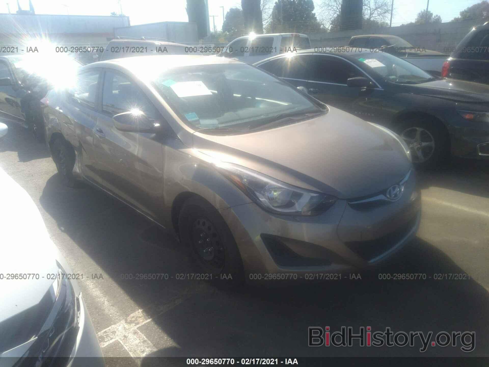 Photo 5NPDH4AE6GH665574 - HYUNDAI ELANTRA 2016