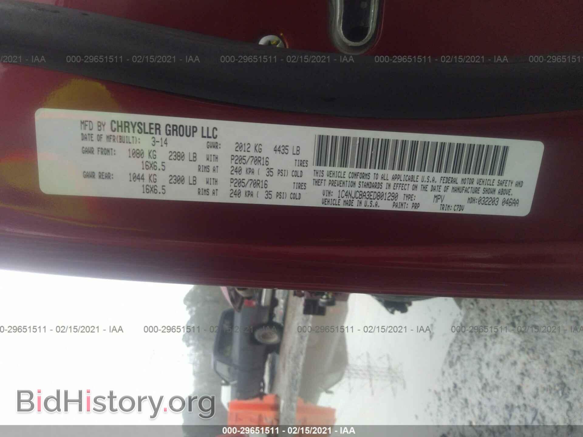 2014 JEEP COMPASS - VIN: 1C4NJCBA3ED801290 - Фото 9