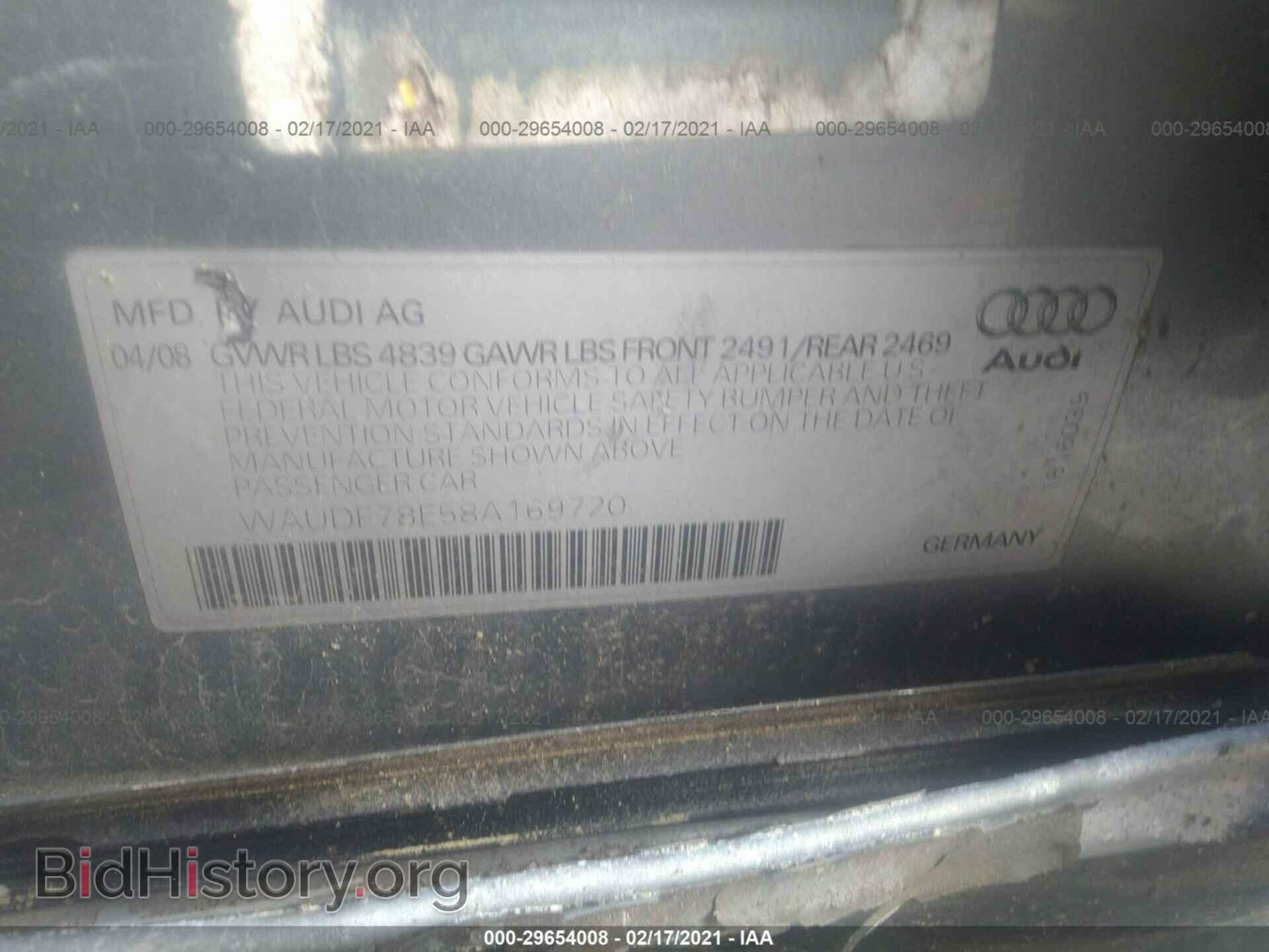2008 AUDI A4 - VIN: WAUDF78E58A169720 - Photo 9