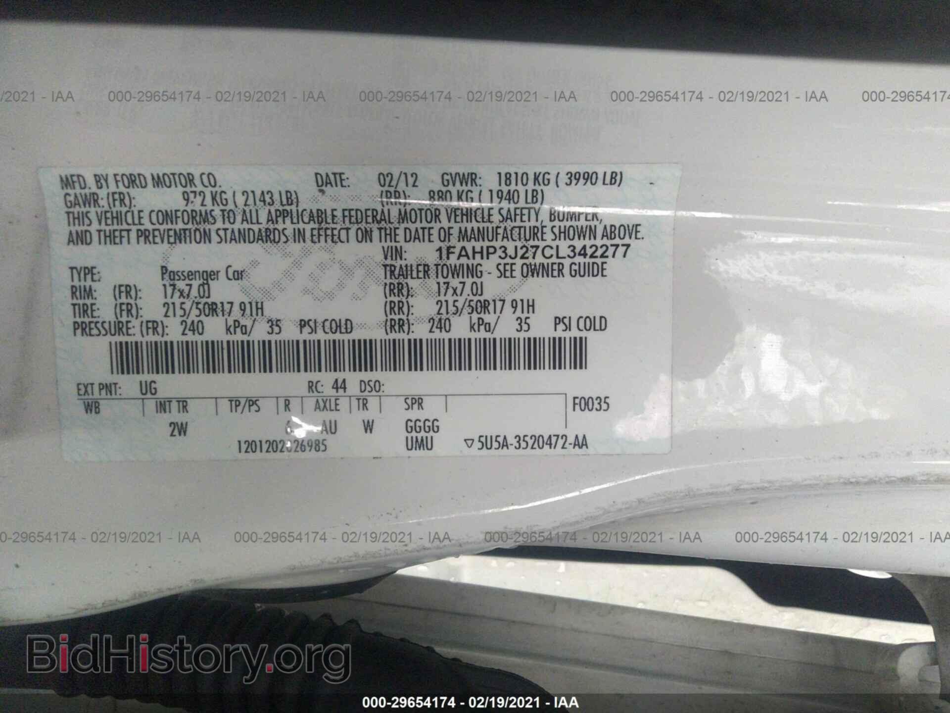 2012 FORD FOCUS - VIN: 1FAHP3J27CL342277 - Фото 9