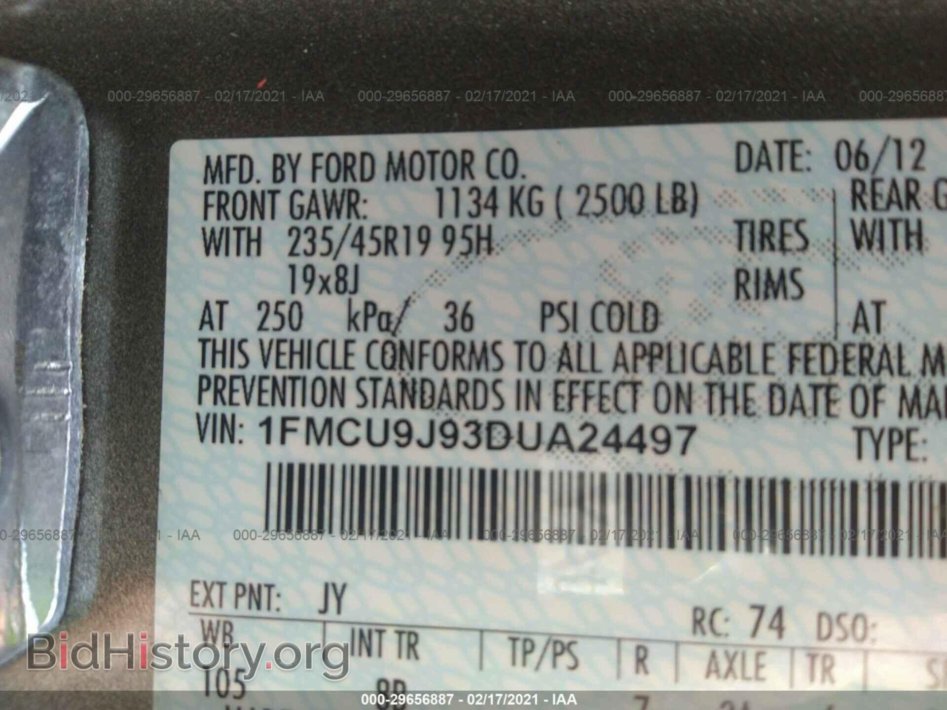 2013 FORD ESCAPE - VIN: 1FMCU9J93DUA24497 - Фото 9