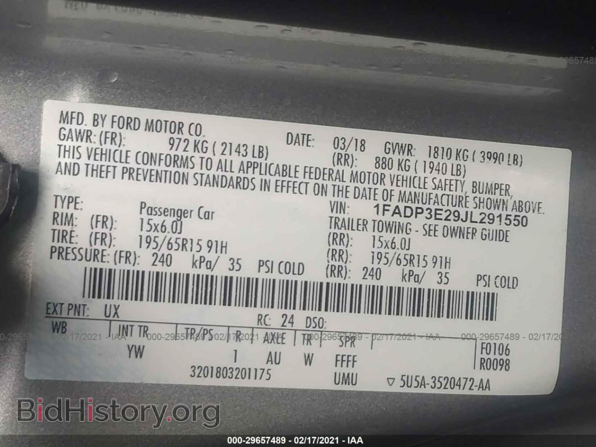 2018 FORD FOCUS - VIN: 1FADP3E29JL291550 - Фото 9