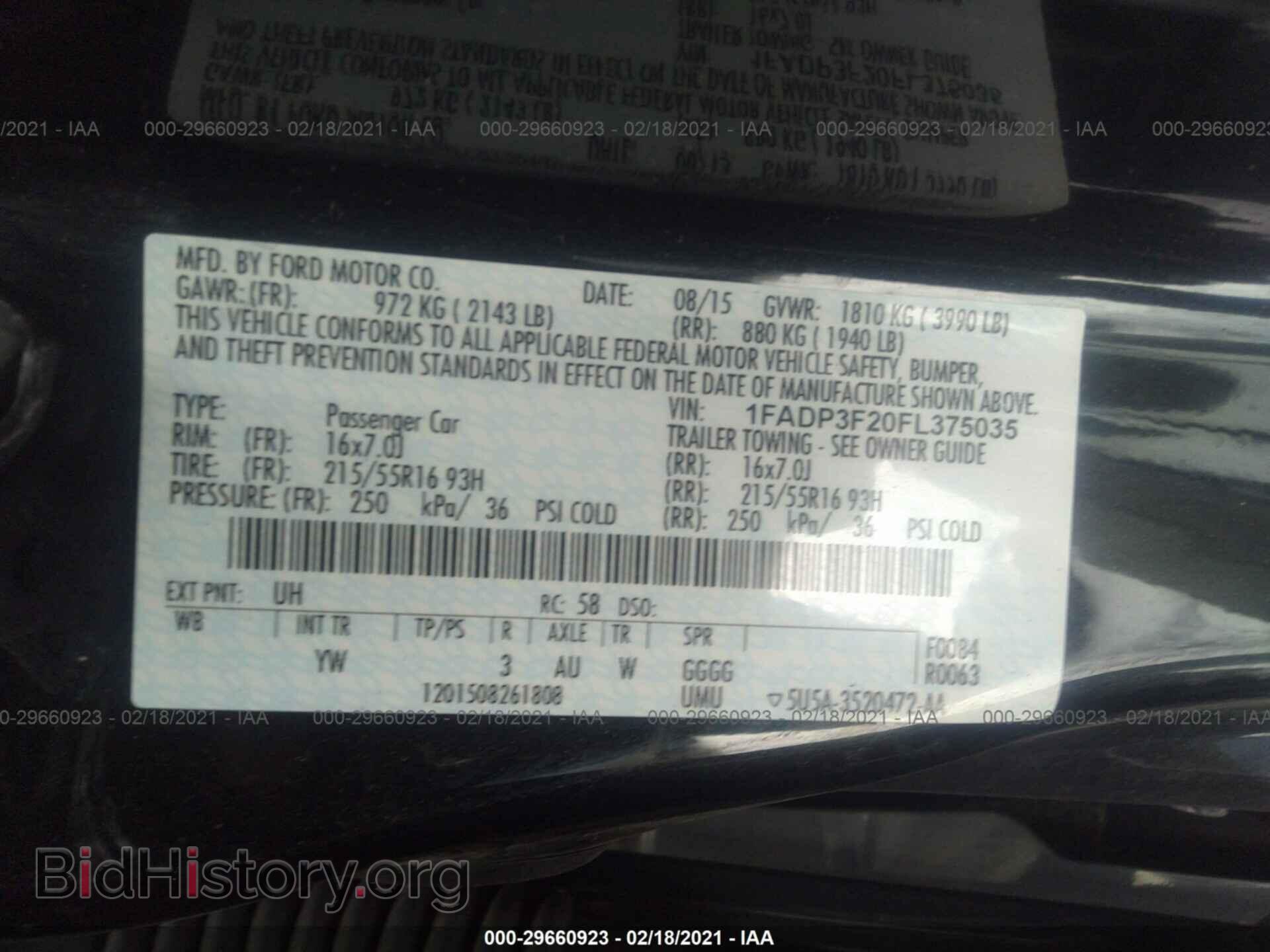 2015 FORD FOCUS - VIN: 1FADP3F20FL375035 - Фото 9