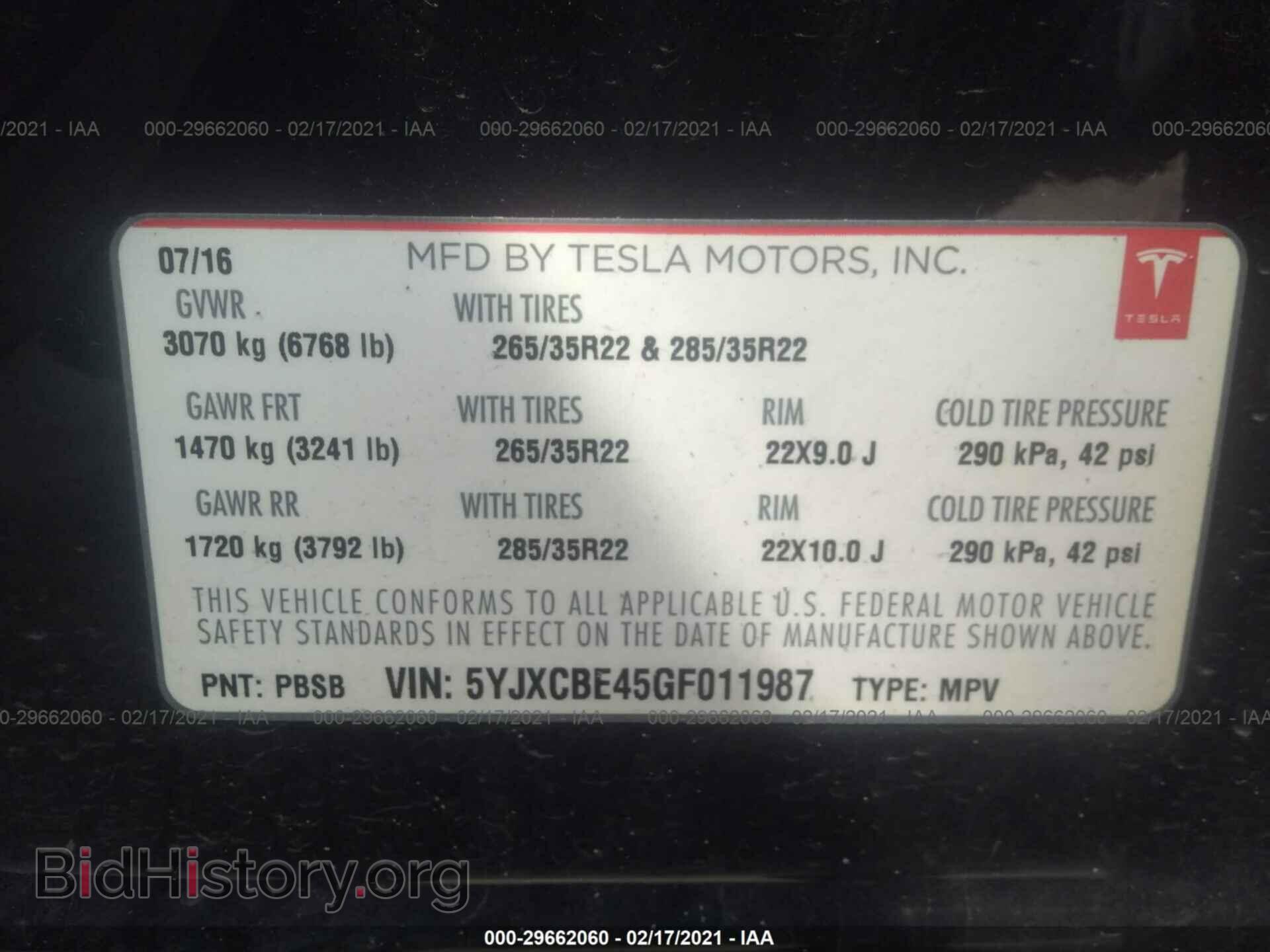 2016 TESLA MODEL X - VIN: 5YJXCBE45GF011987 - Photo 9