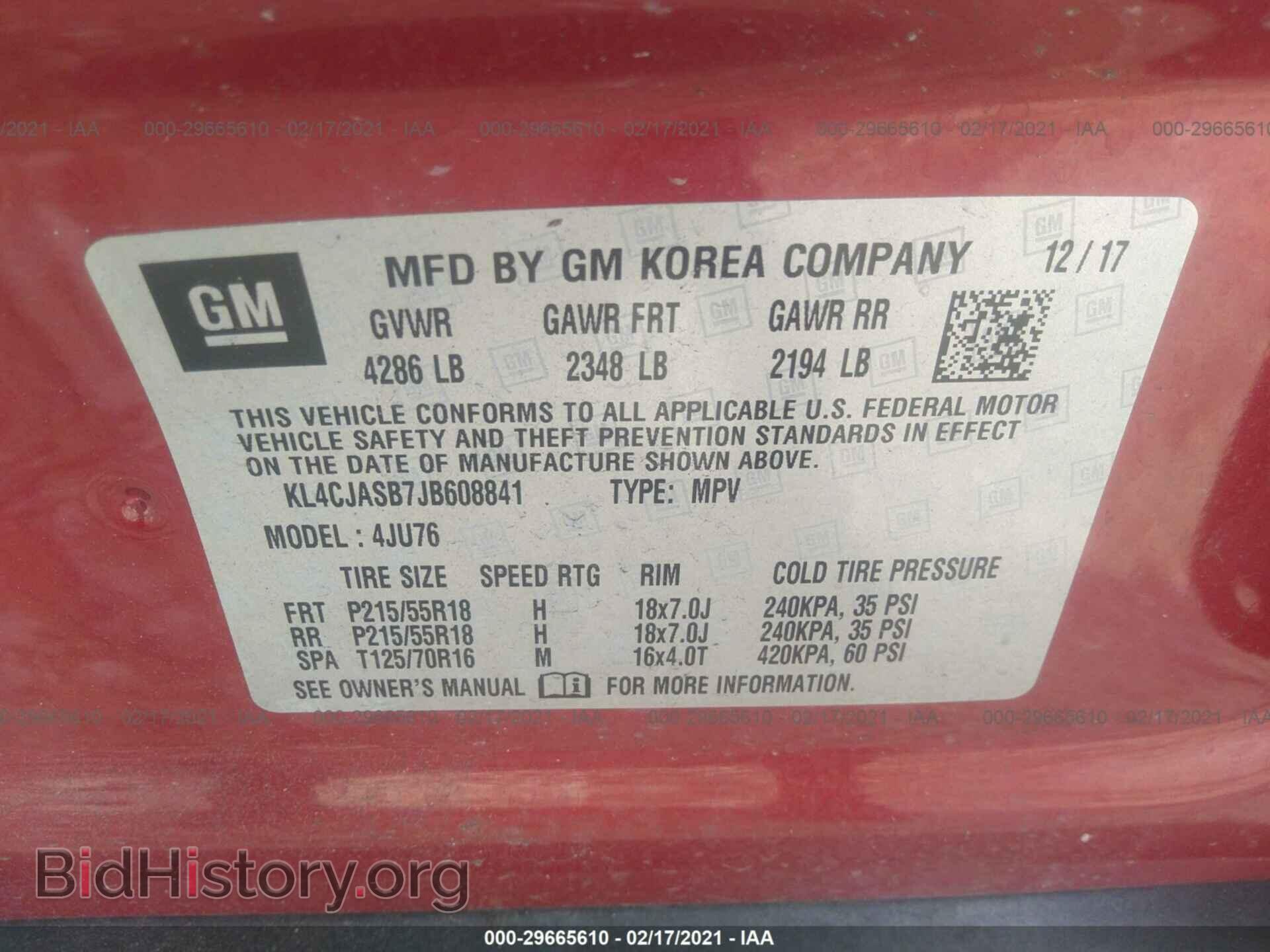 2018 BUICK ENCORE - VIN: KL4CJASB7JB608841 - Photo 9