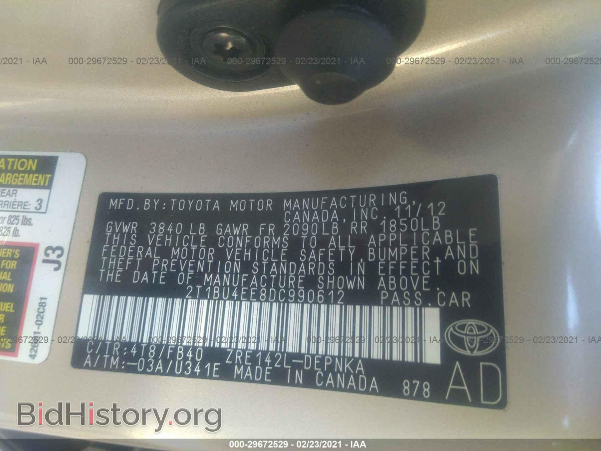 2013 TOYOTA COROLLA - VIN: 2T1BU4EE8DC990612 - Фото 9