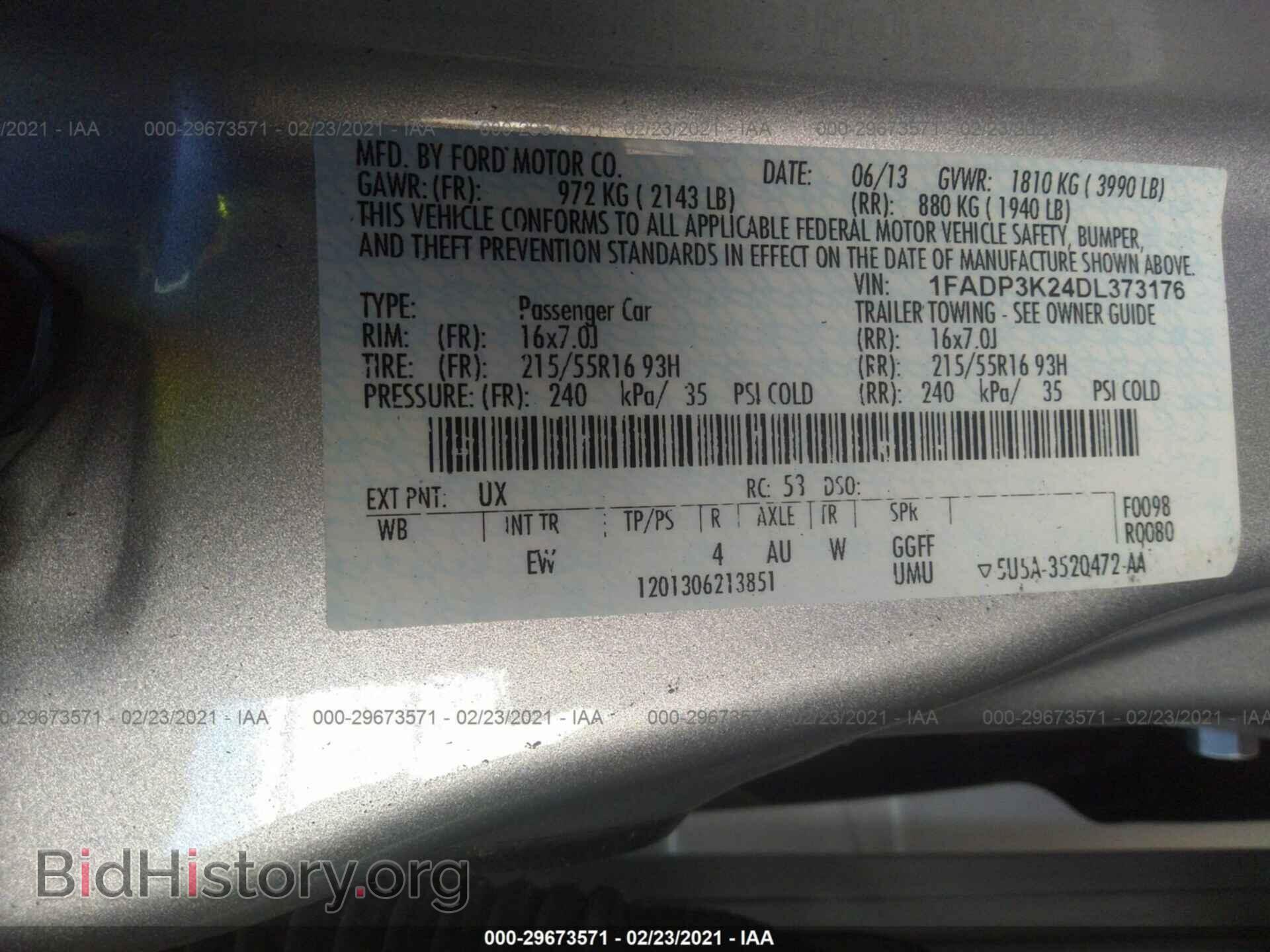 2013 FORD FOCUS - VIN: 1FADP3K24DL373176 - Фото 9