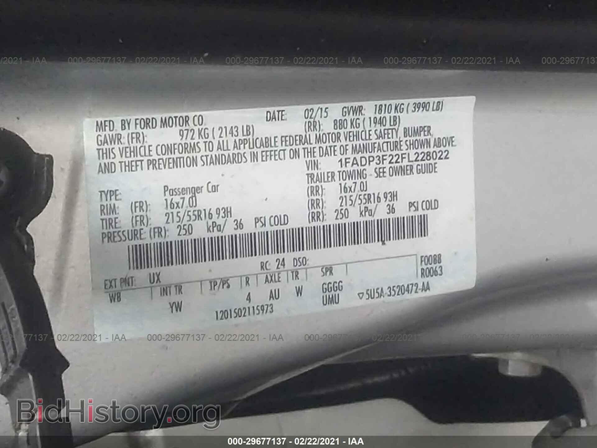 2015 FORD FOCUS - VIN: 1FADP3F22FL228022 - Фото 9