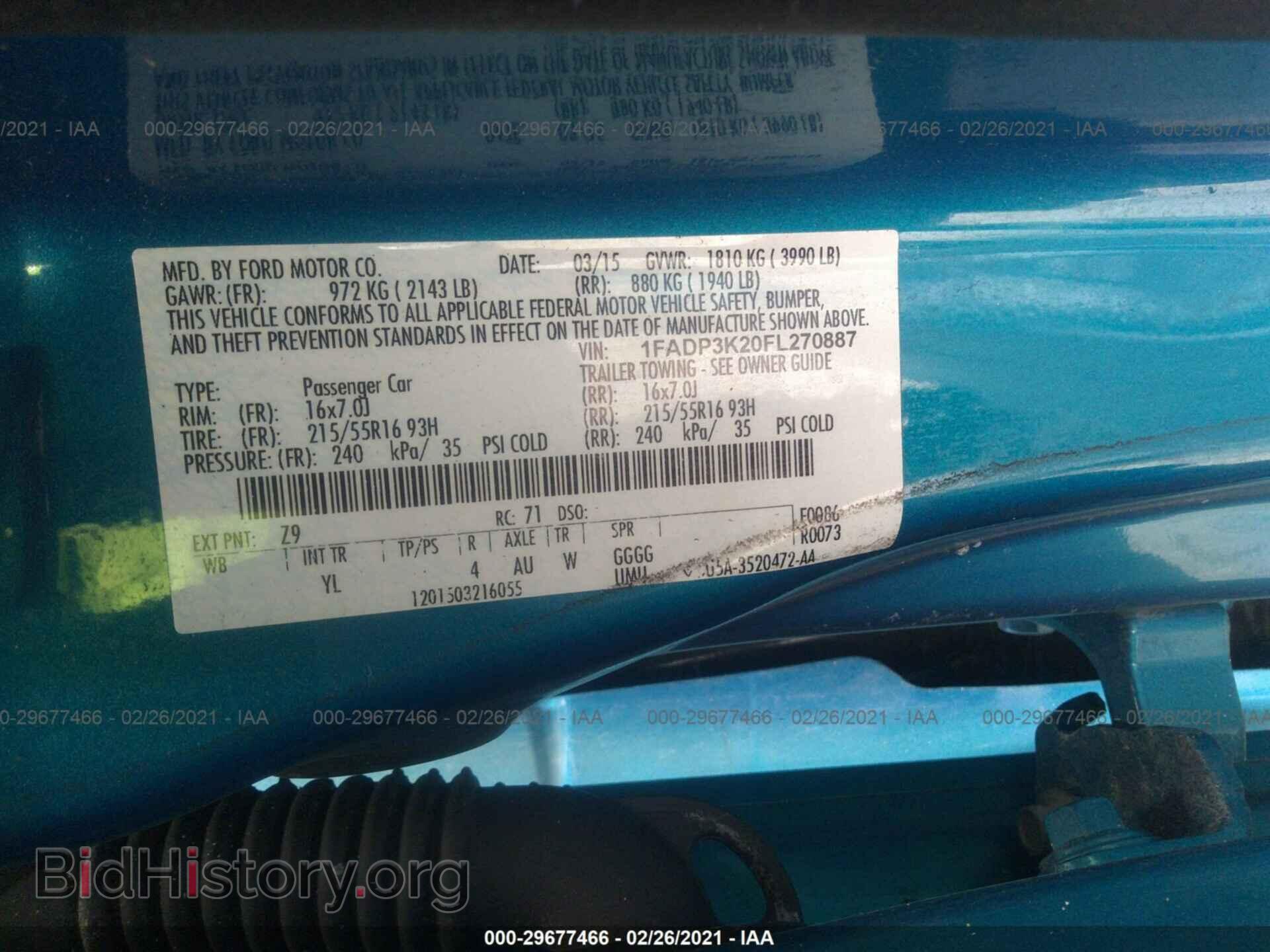 2015 FORD FOCUS - VIN: 1FADP3K20FL270887 - Фото 9