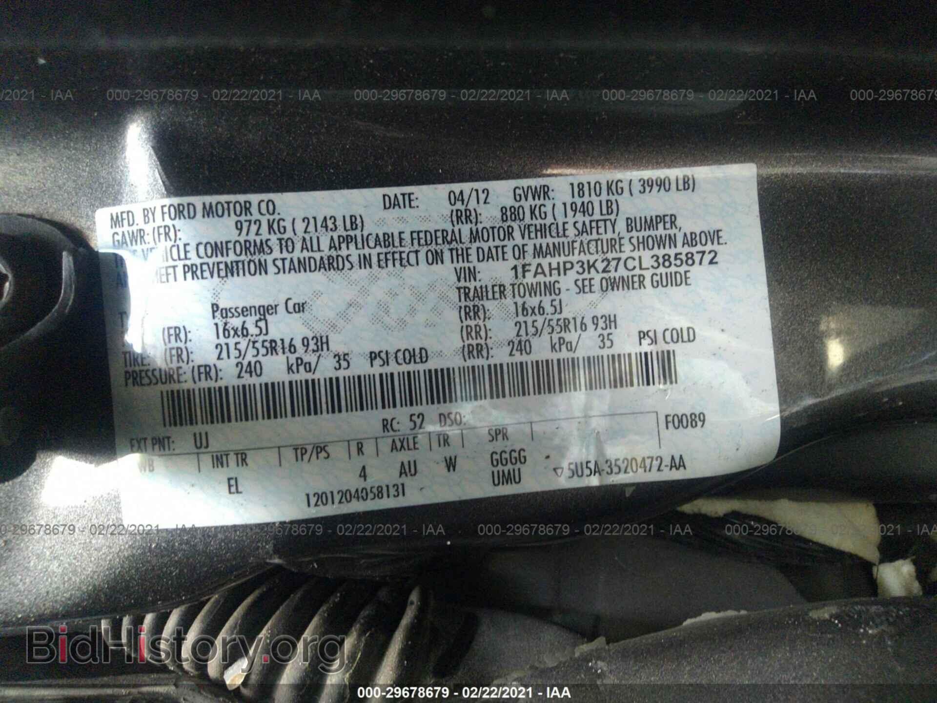2012 FORD FOCUS - VIN: 1FAHP3K27CL385872 - Фото 9