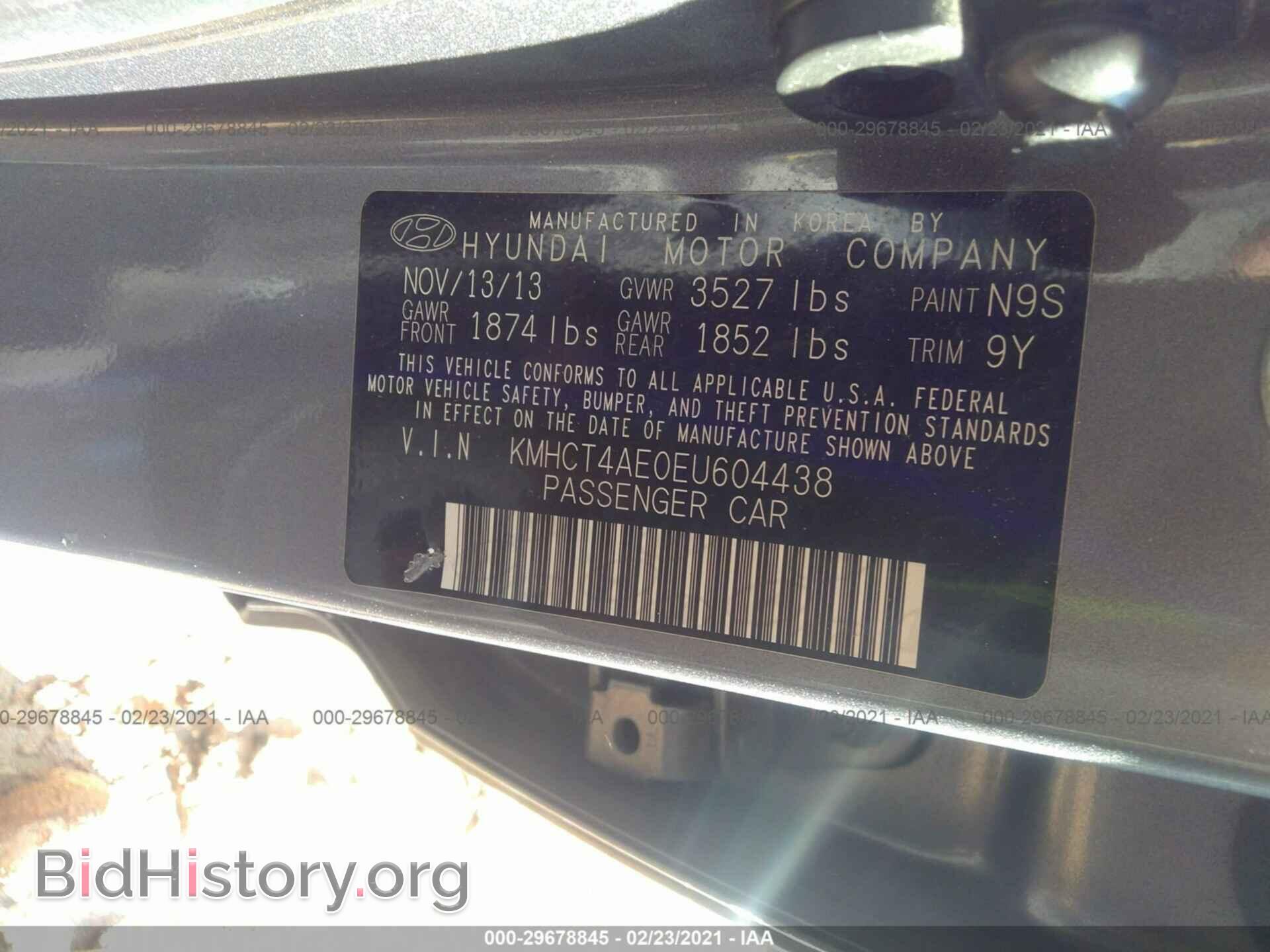 2014 HYUNDAI ACCENT - VIN: KMHCT4AE0EU604438 - Фото 9