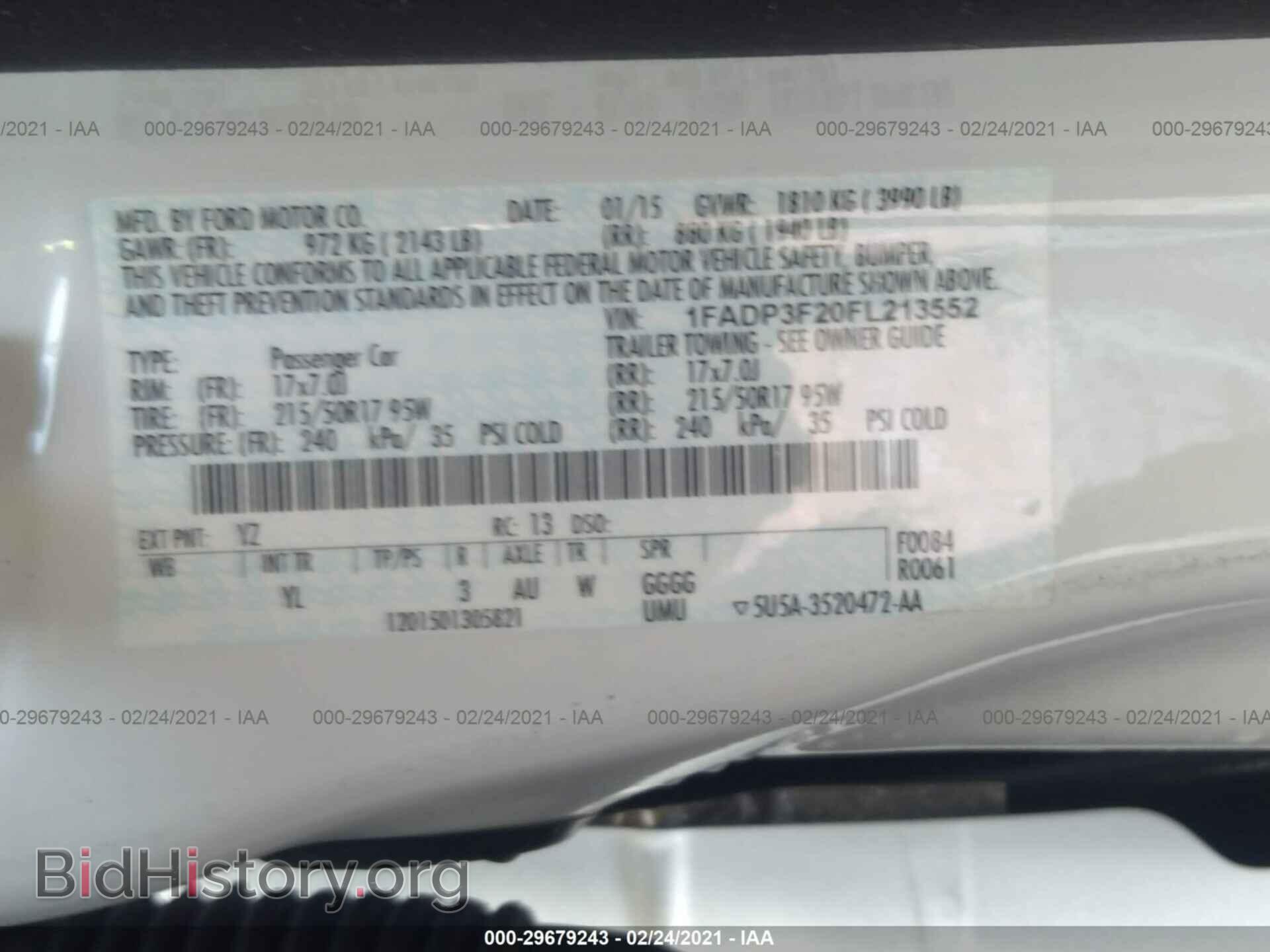 2015 FORD FOCUS - VIN: 1FADP3F20FL213552 - Фото 9