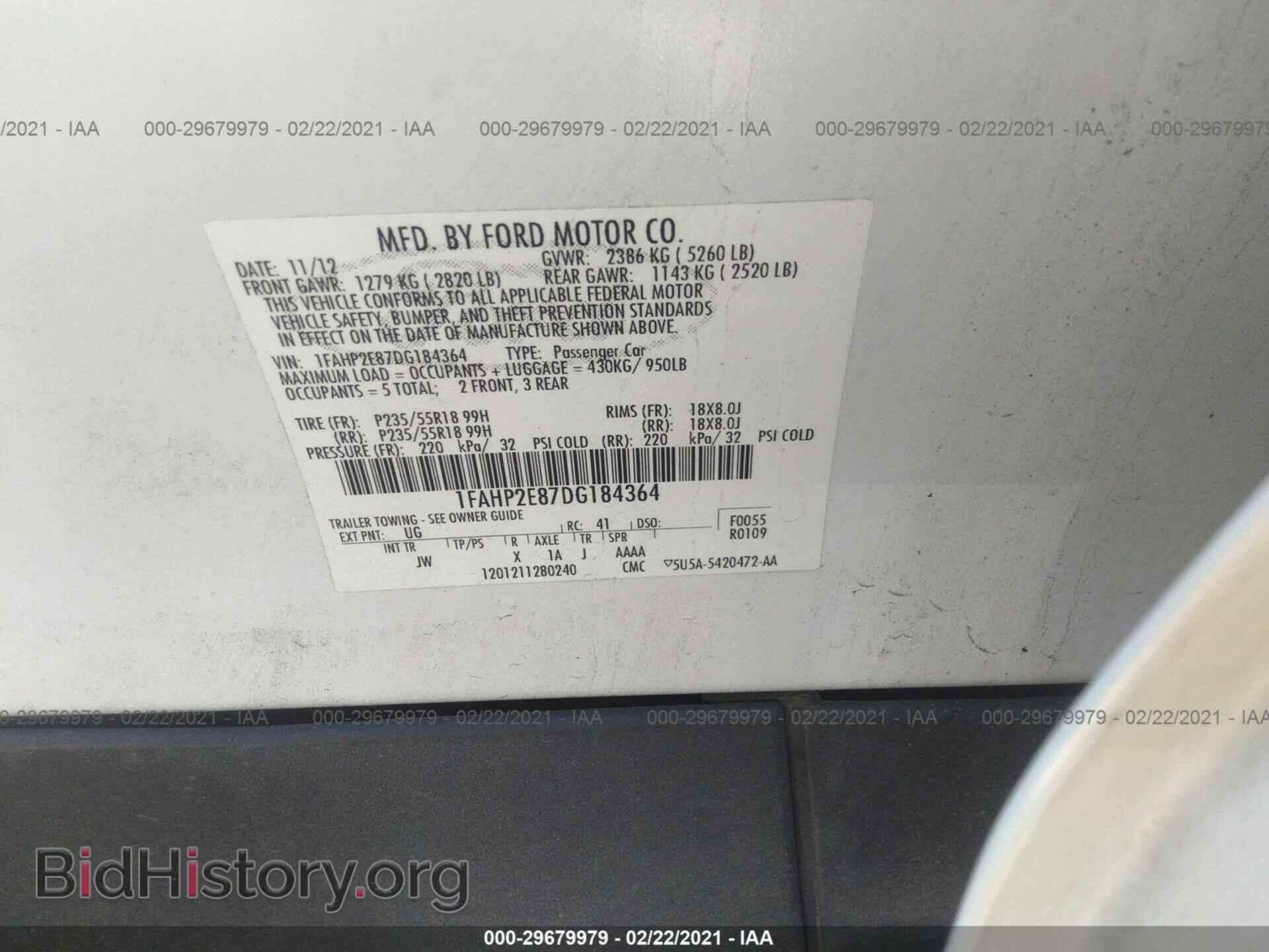 2013 FORD TAURUS - VIN: 1FAHP2E87DG184364 - Photo 9