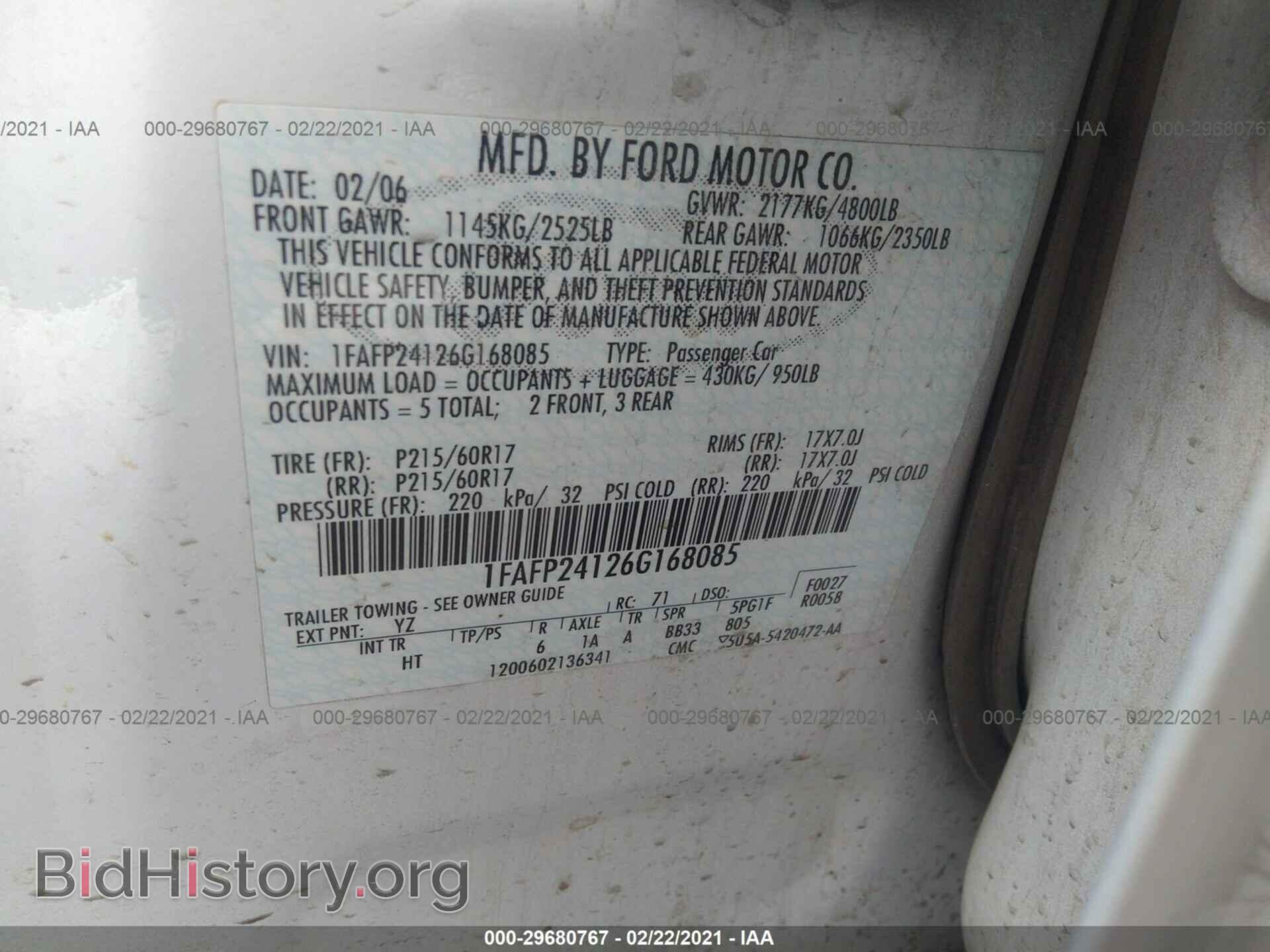 2006 FORD FIVE HUNDRED - VIN: 1FAFP24126G168085 - Photo 9