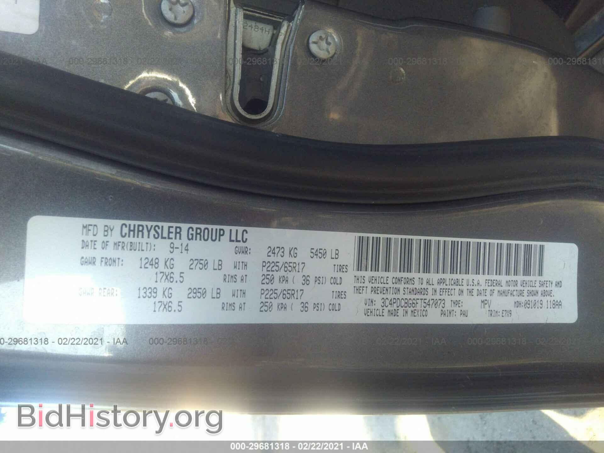 2015 DODGE JOURNEY - VIN: 3C4PDCBG6FT547073 - Фото 9