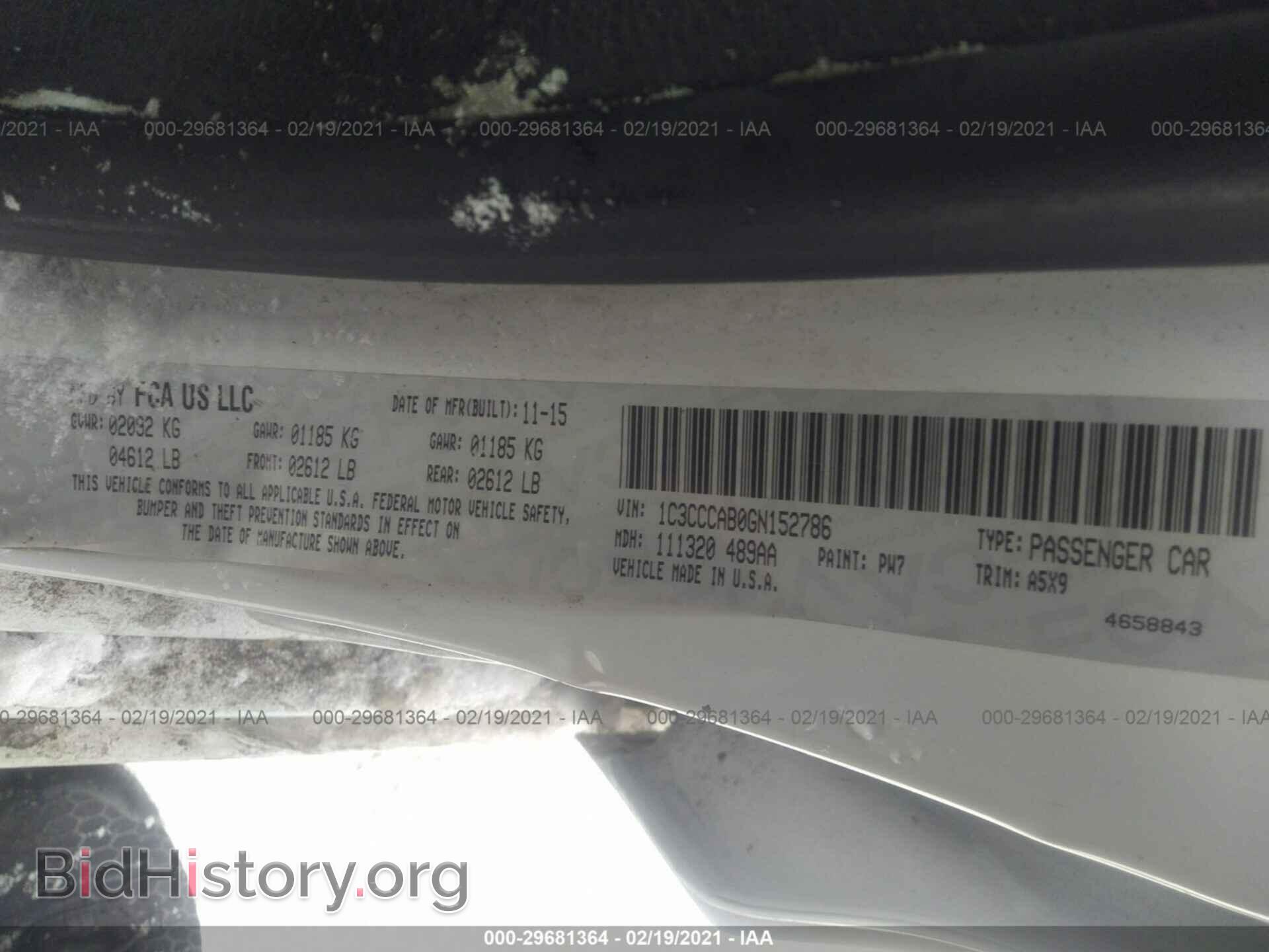 2016 CHRYSLER 200 - VIN: 1C3CCCAB0GN152786 - Фото 9