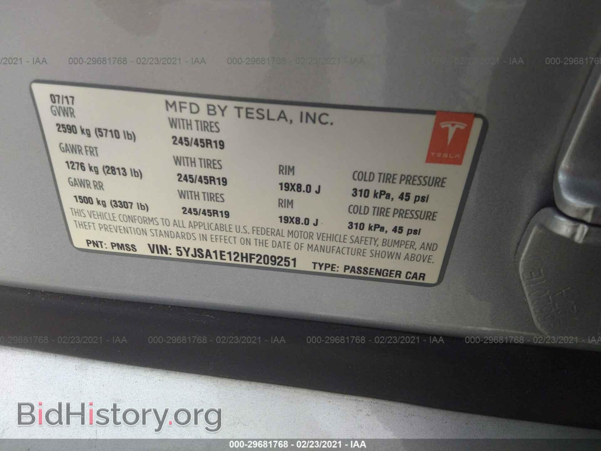 2017 TESLA MODEL S - VIN: 5YJSA1E12HF209251 - Photo 9