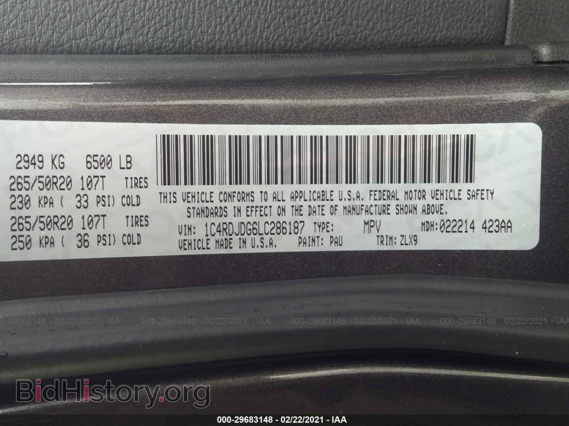2020 DODGE DURANGO - VIN: 1C4RDJDG6LC286187 - Photo 9