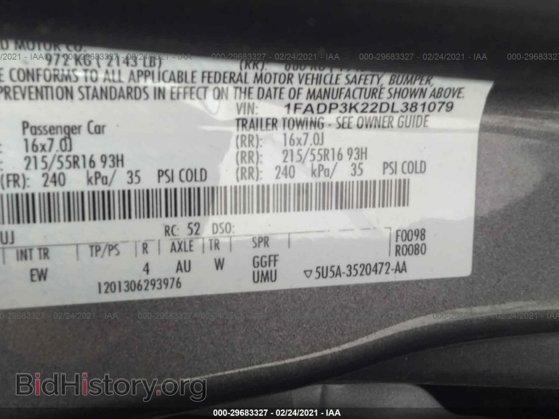 2013 FORD FOCUS - VIN: 1FADP3K22DL381079 - Фото 9