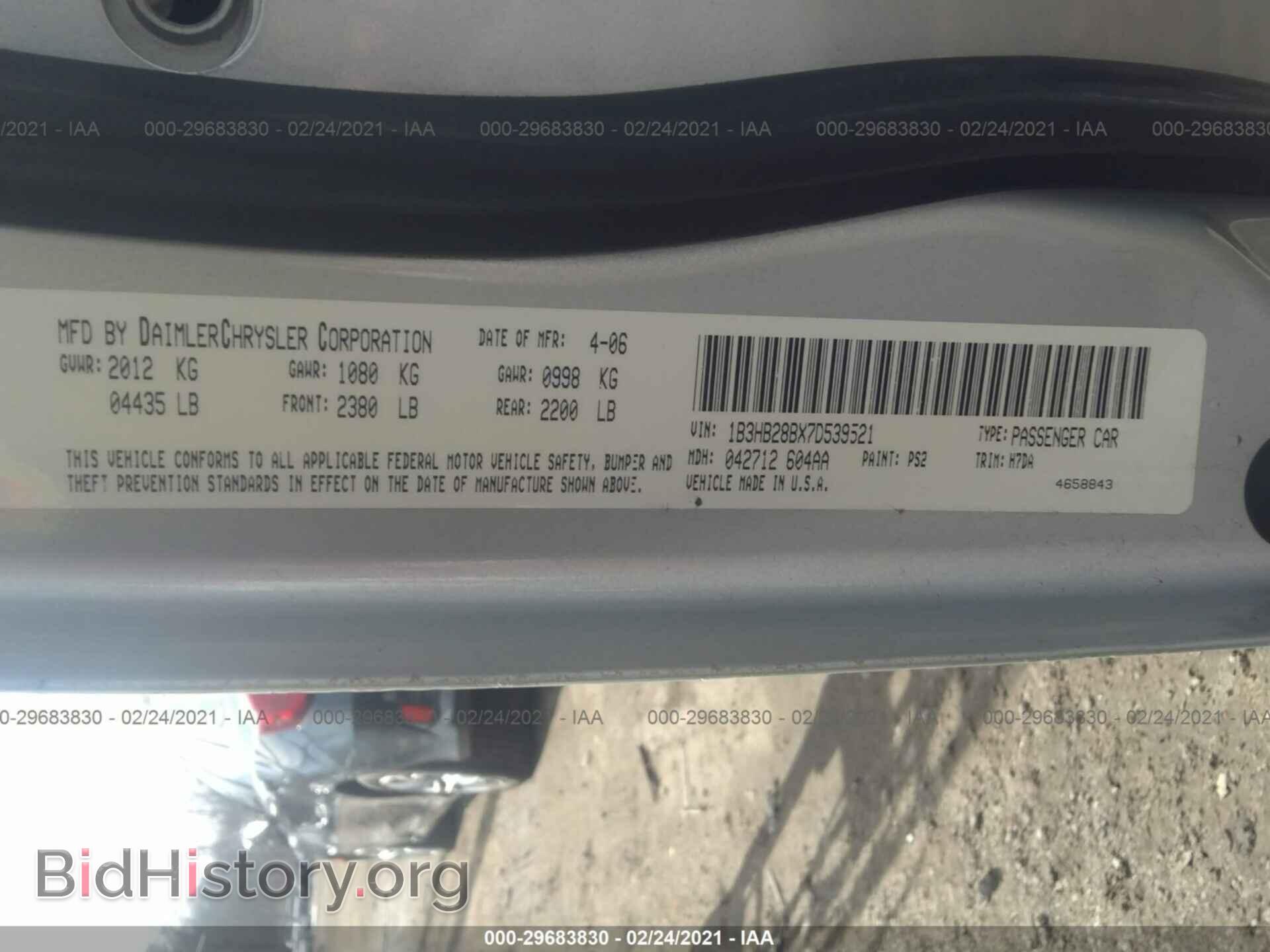 2007 DODGE CALIBER - VIN: 1B3HB28BX7D539521 - Фото 9