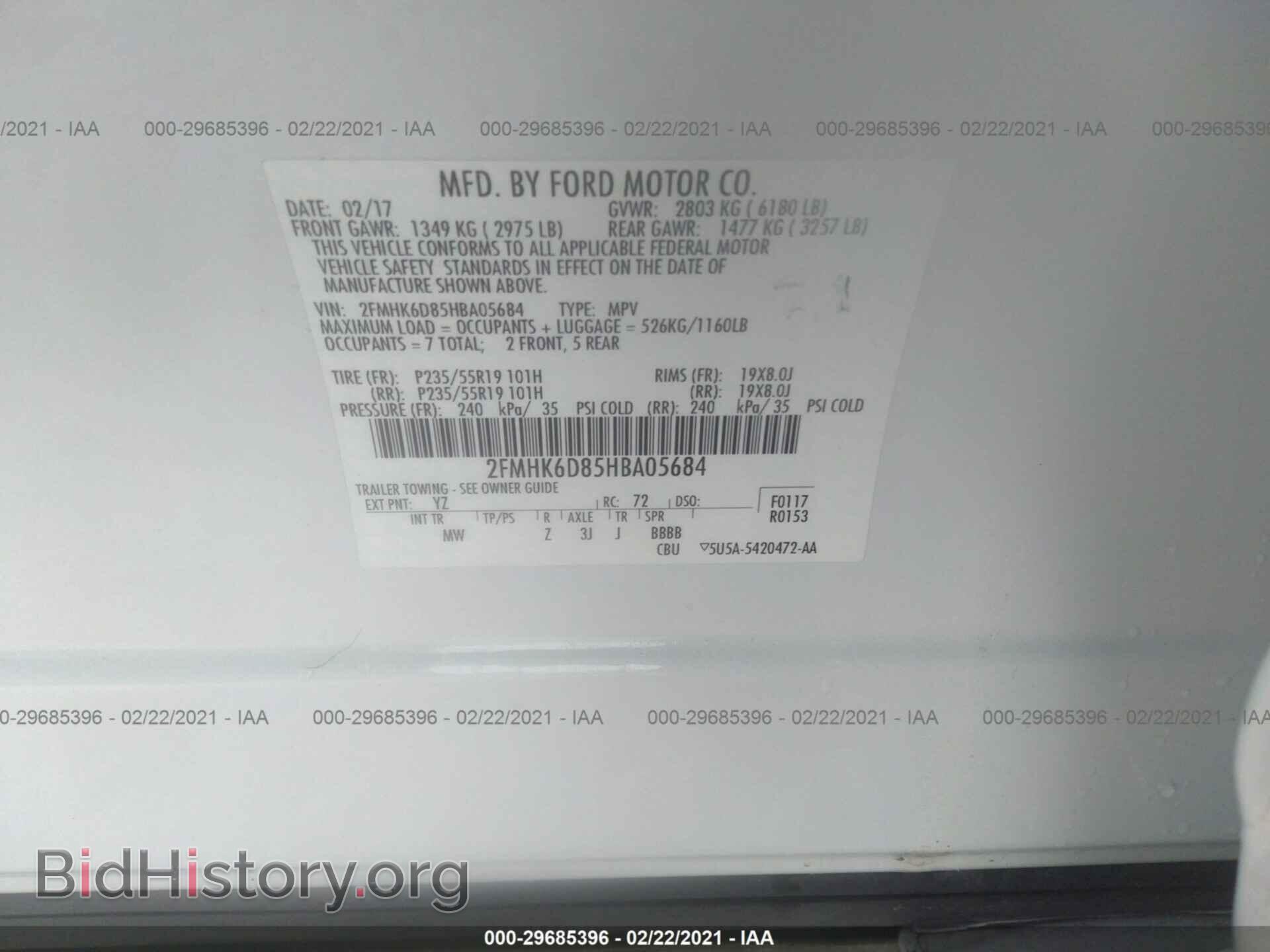 2017 FORD FLEX - VIN: 2FMHK6D85HBA05684 - Photo 9