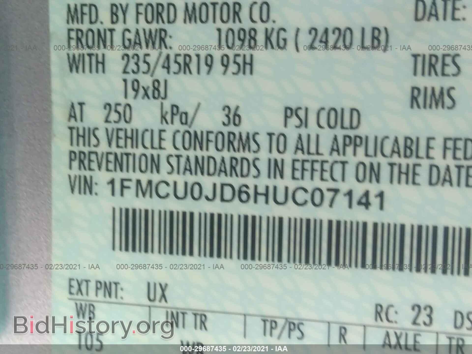 2017 FORD ESCAPE - VIN: 1FMCU0JD6HUC07141 - Photo 9