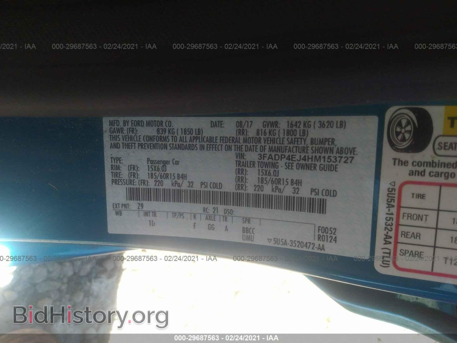 2017 FORD FIESTA - VIN: 3FADP4EJ4HM153727 - Фото 9