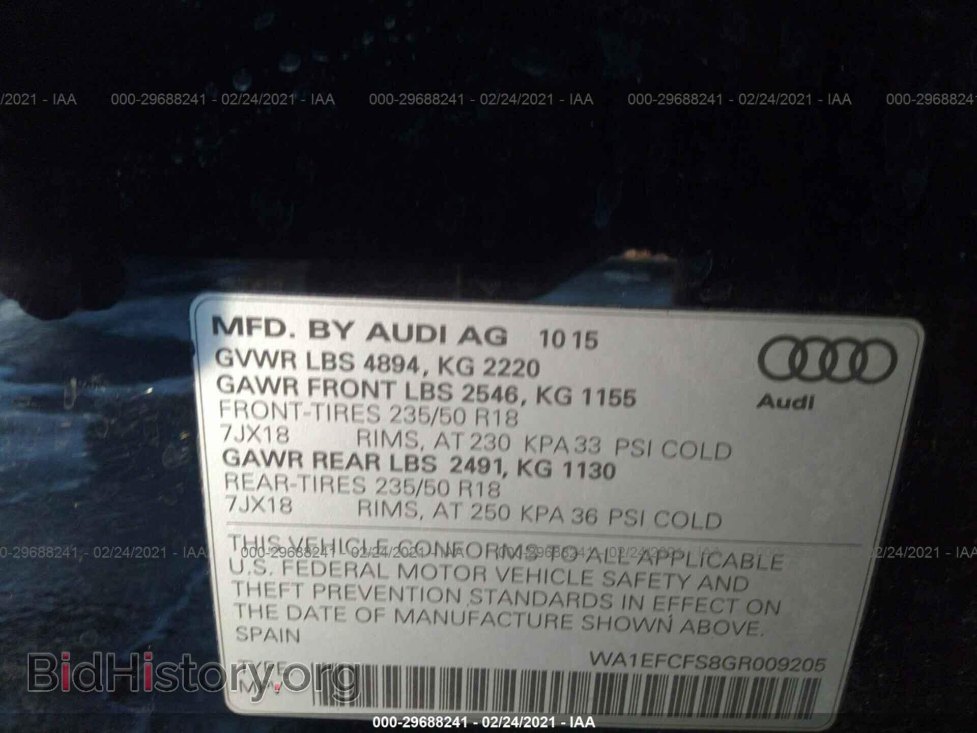 2016 AUDI Q3 - VIN: WA1EFCFS8GR009205 - Photo 9