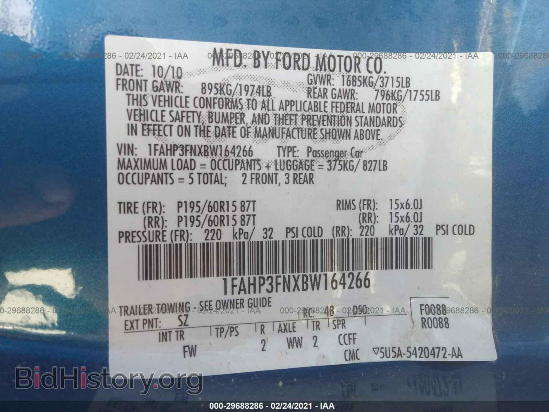 2011 FORD FOCUS - VIN: 1FAHP3FNXBW164266 - Фото 9