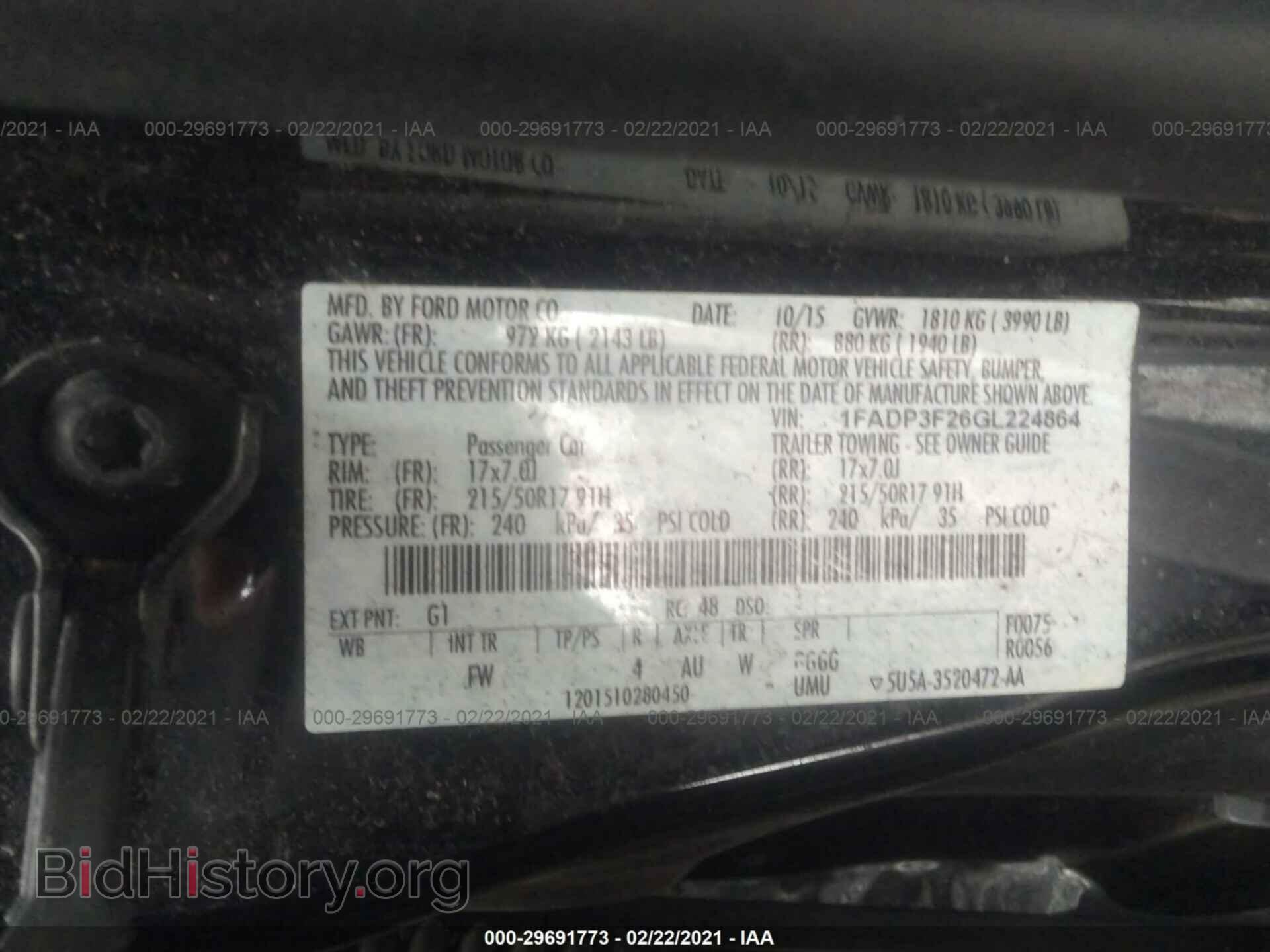 2016 FORD FOCUS - VIN: 1FADP3F26GL224864 - Photo 9