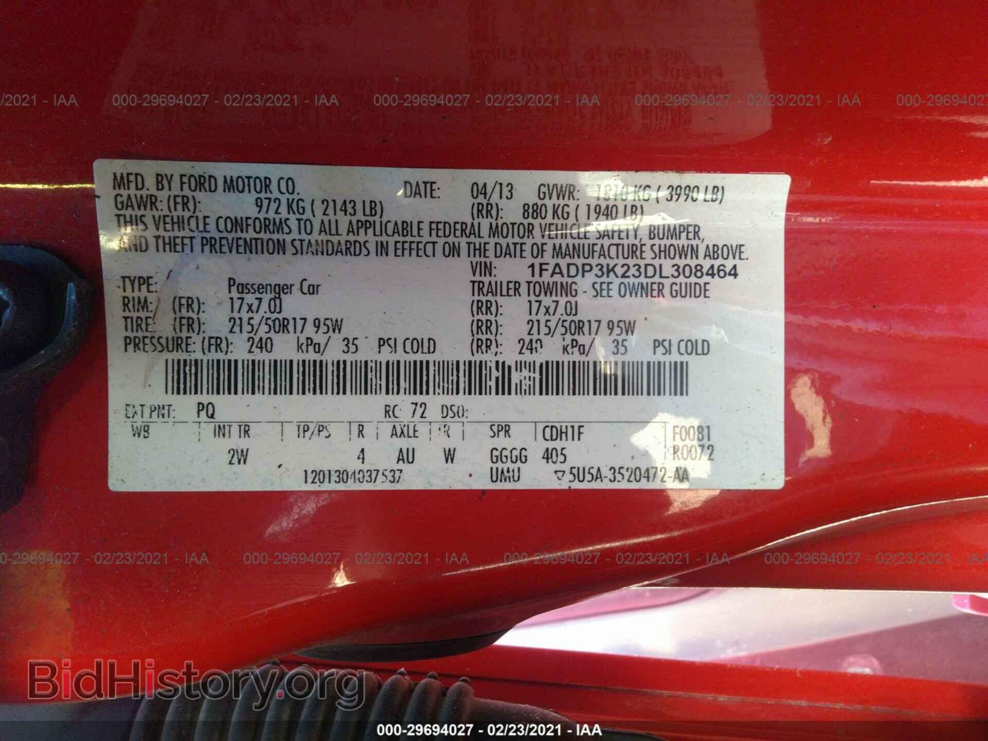 2013 FORD FOCUS - VIN: 1FADP3K23DL308464 - Фото 9