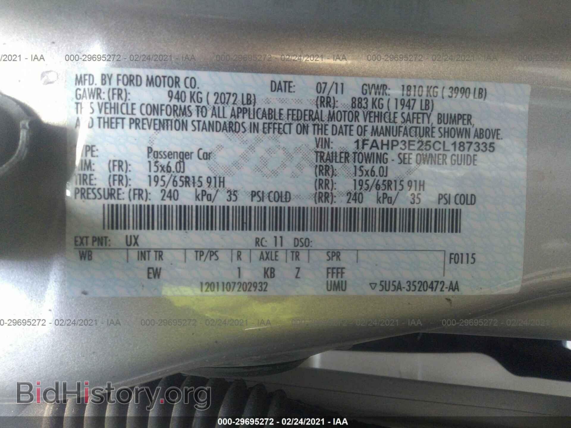 2012 FORD FOCUS - VIN: 1FAHP3E25CL187335 - Фото 9