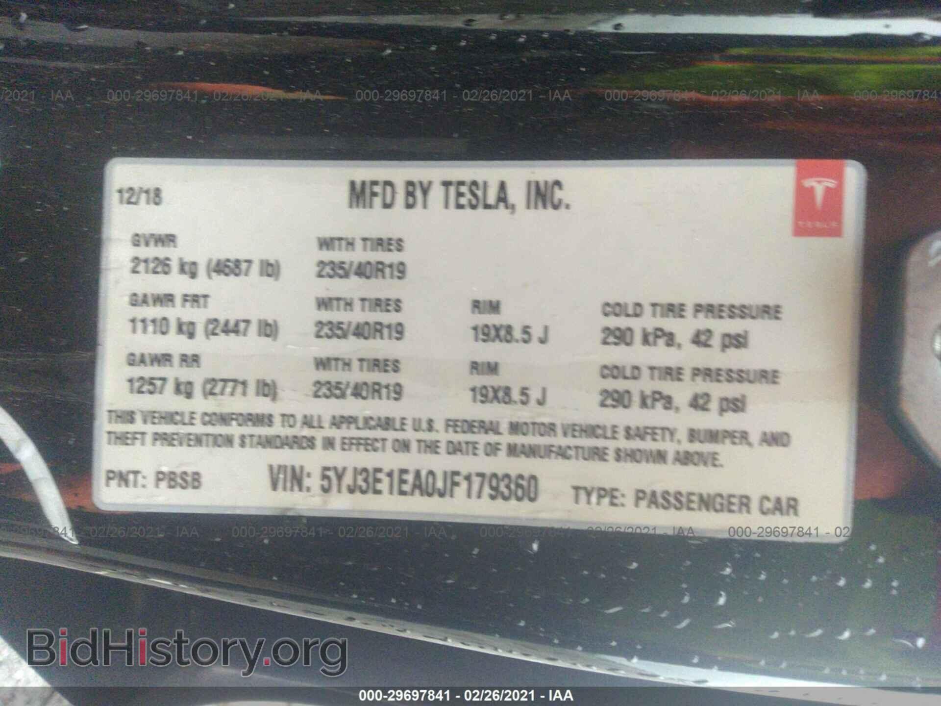 2018 TESLA MODEL 3 - VIN: 5YJ3E1EA0JF179360 - Photo 9