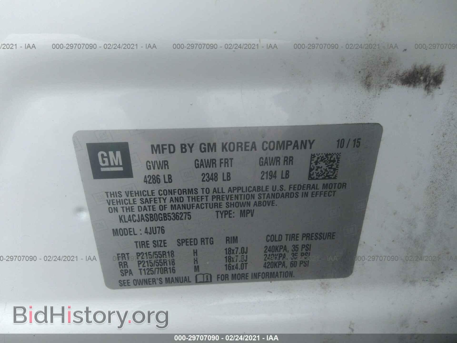 2016 BUICK ENCORE - VIN: KL4CJASB0GB536275 - Photo 9