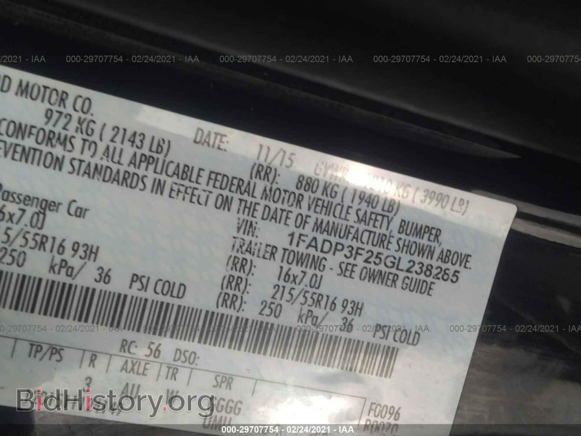 2016 FORD FOCUS - VIN: 1FADP3F25GL238285 - Фото 9