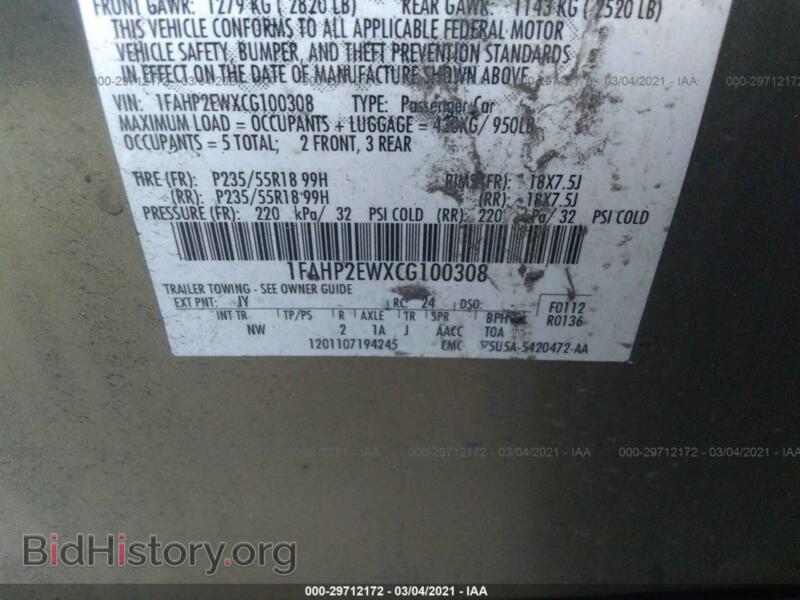 2012 Ford TAURUS (VIN 1FAHP2EWXCG100308) — photo 9 of 11