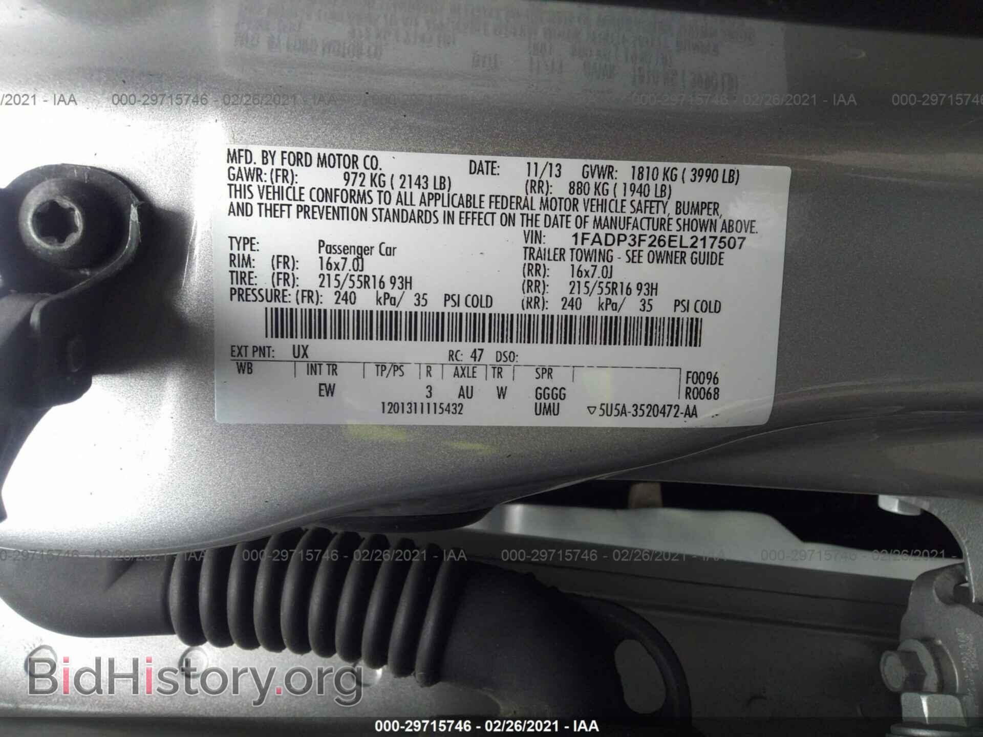 2014 FORD FOCUS - VIN: 1FADP3F26EL217507 - Фото 9